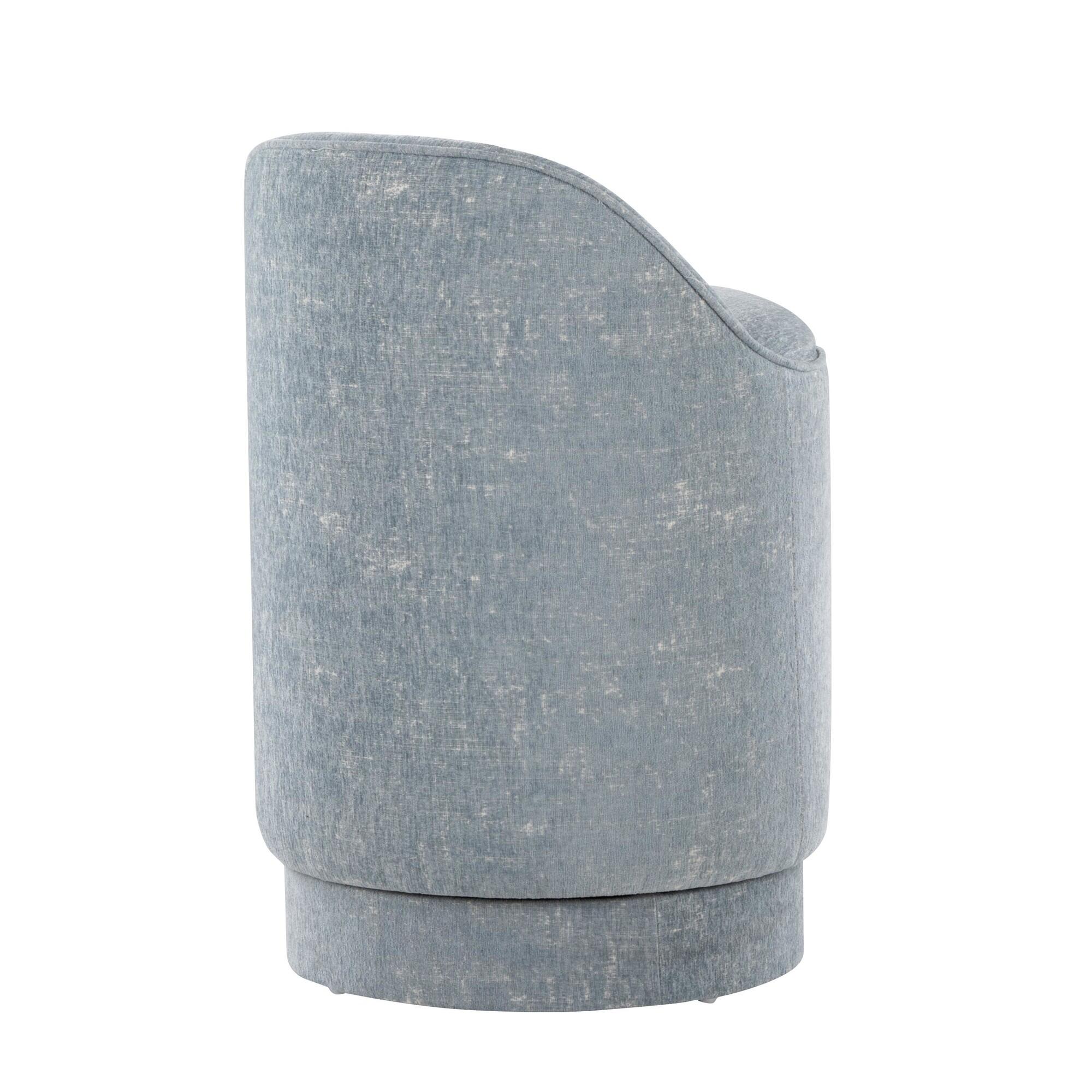 LumiSource Marla Swivel Vanity Stool, Light Blue, large
