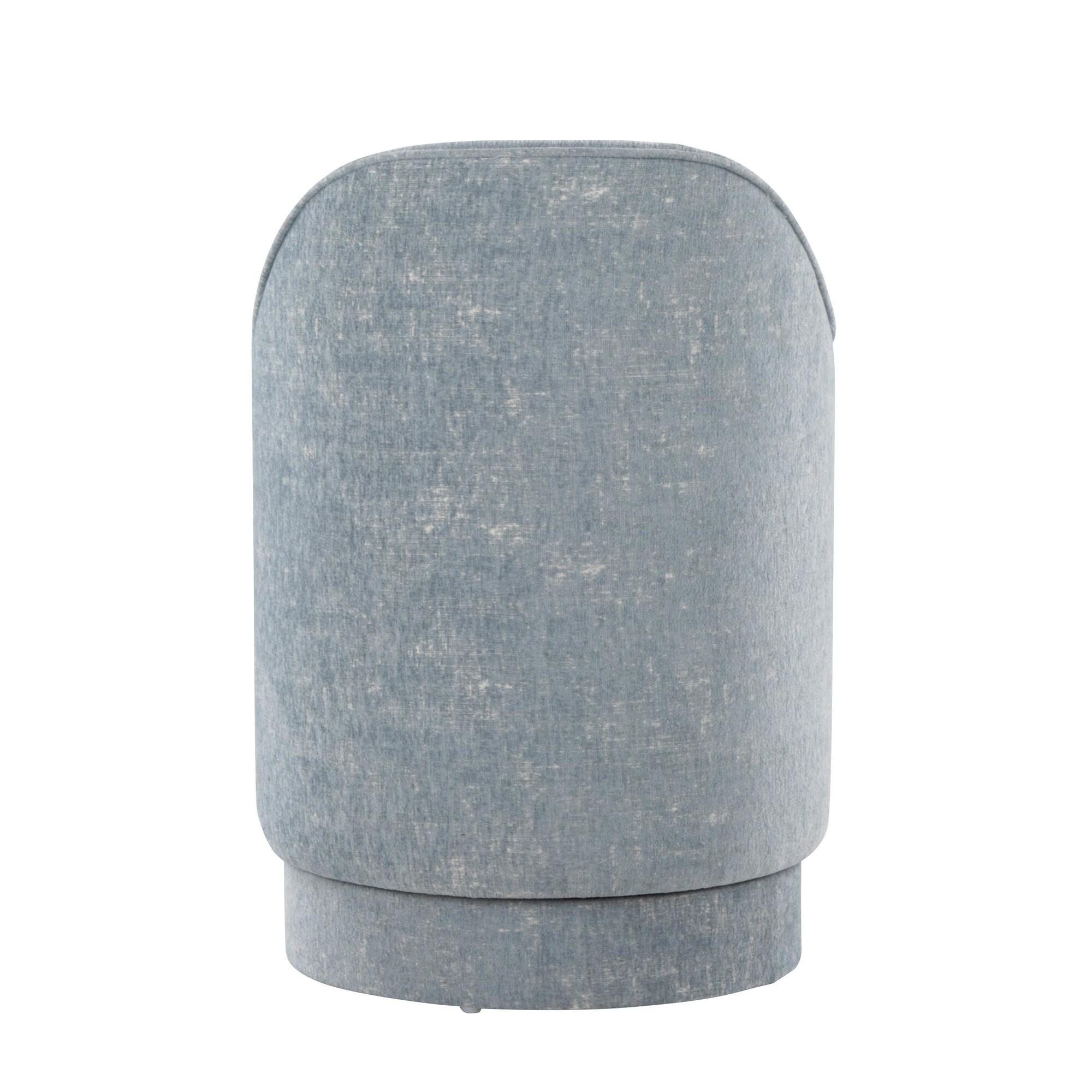 LumiSource Marla Swivel Vanity Stool, Light Blue, large