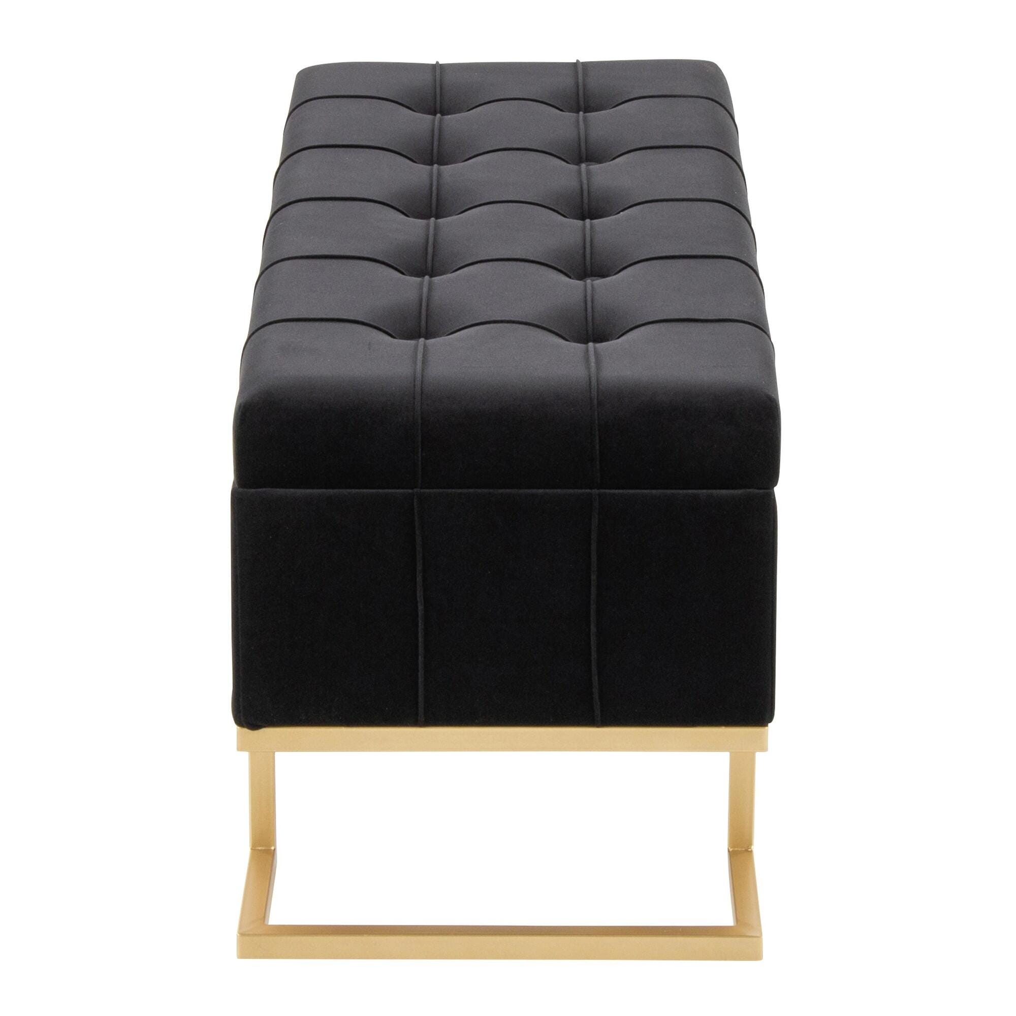 LumiSource Midas Storage Bench, Black, large