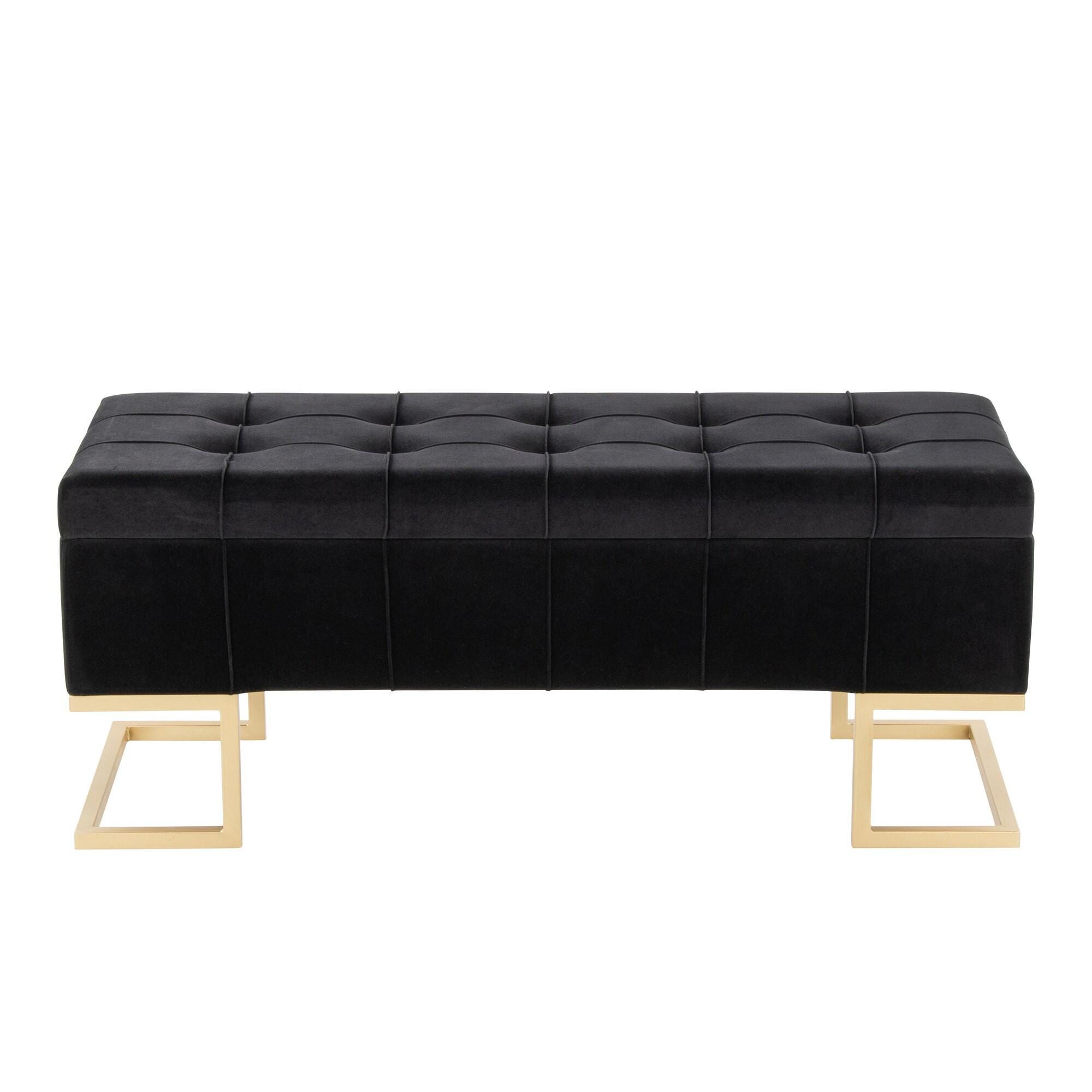 LumiSource Midas Storage Bench, Black, large