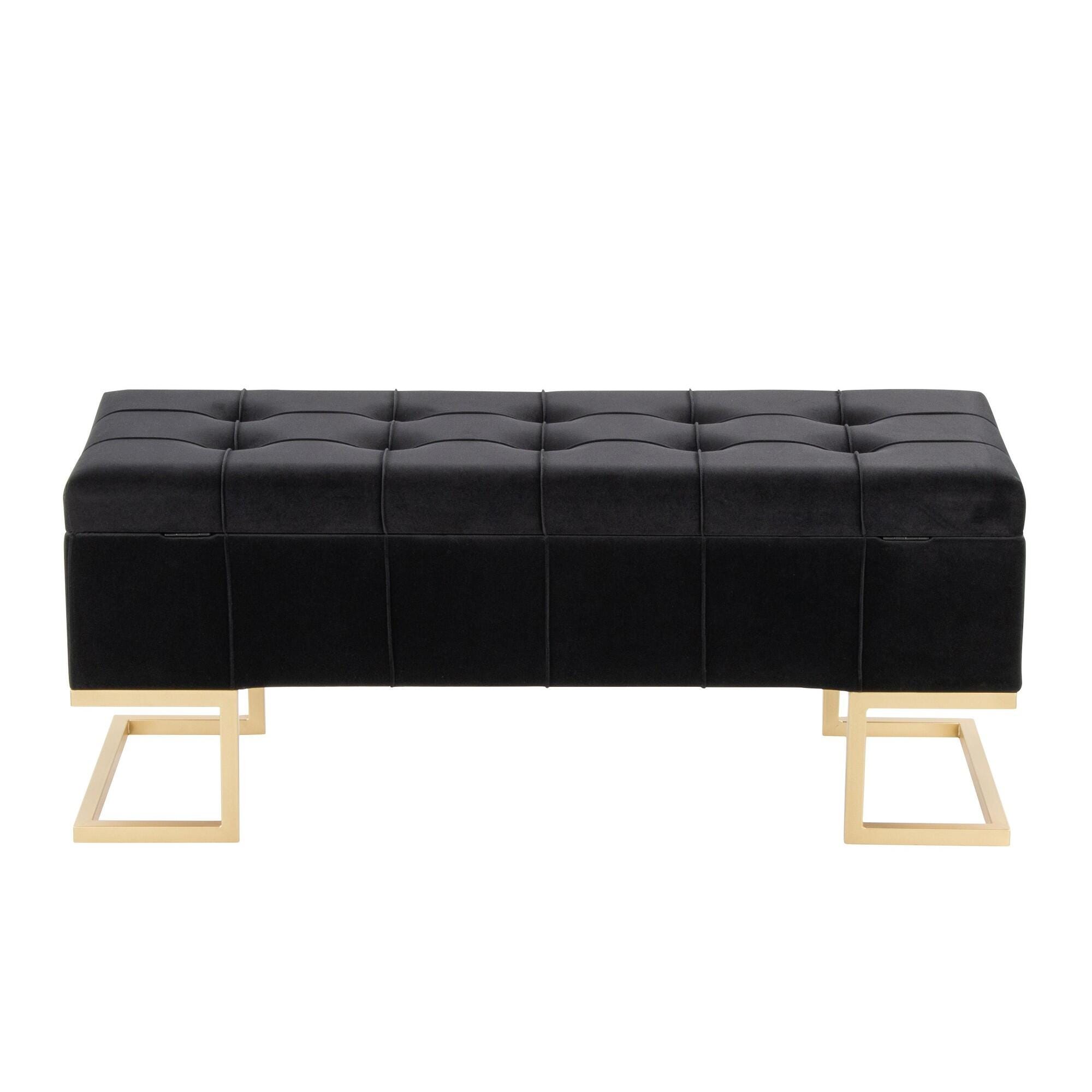LumiSource Midas Storage Bench, Black, large
