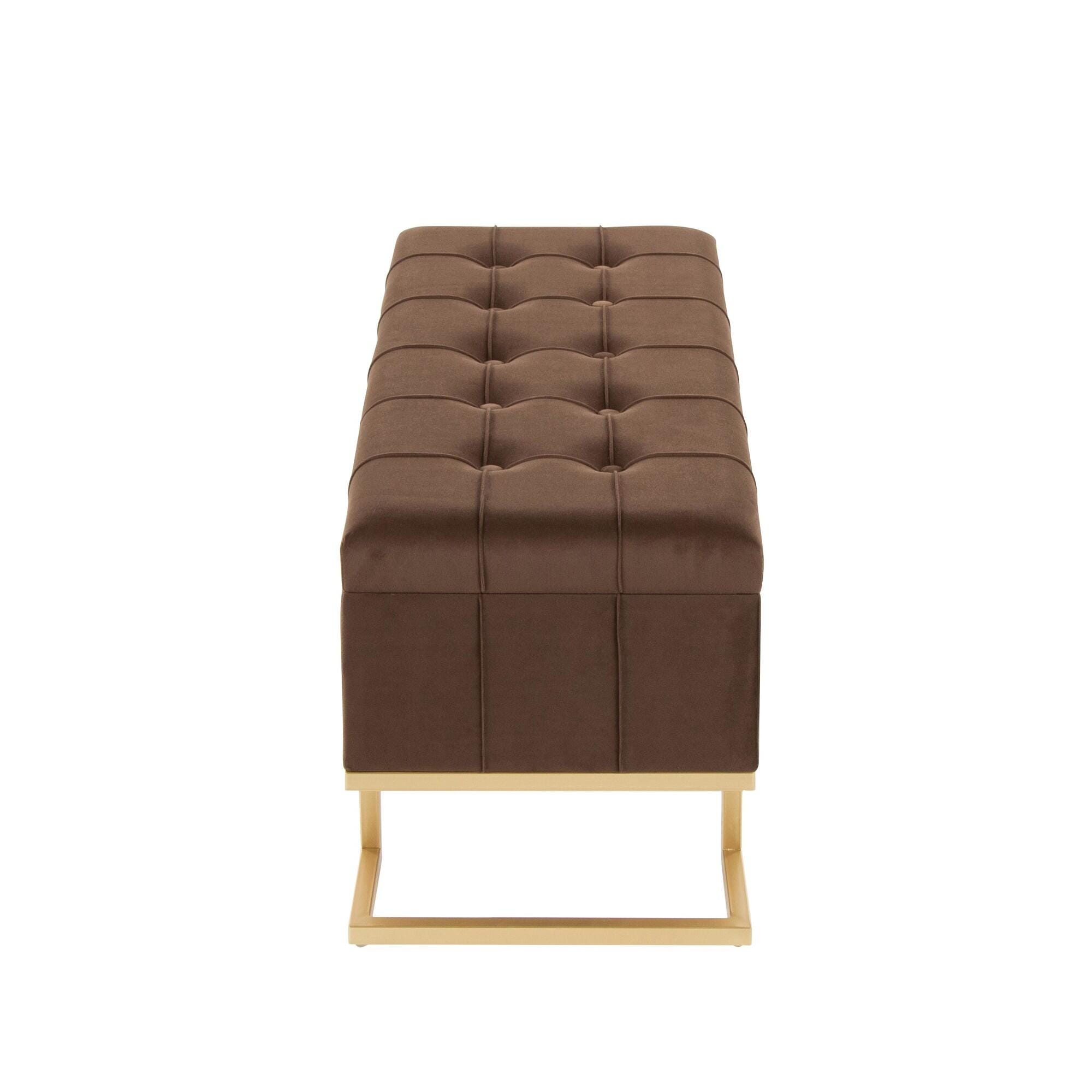 LumiSource Midas Storage Bench, Brown, large