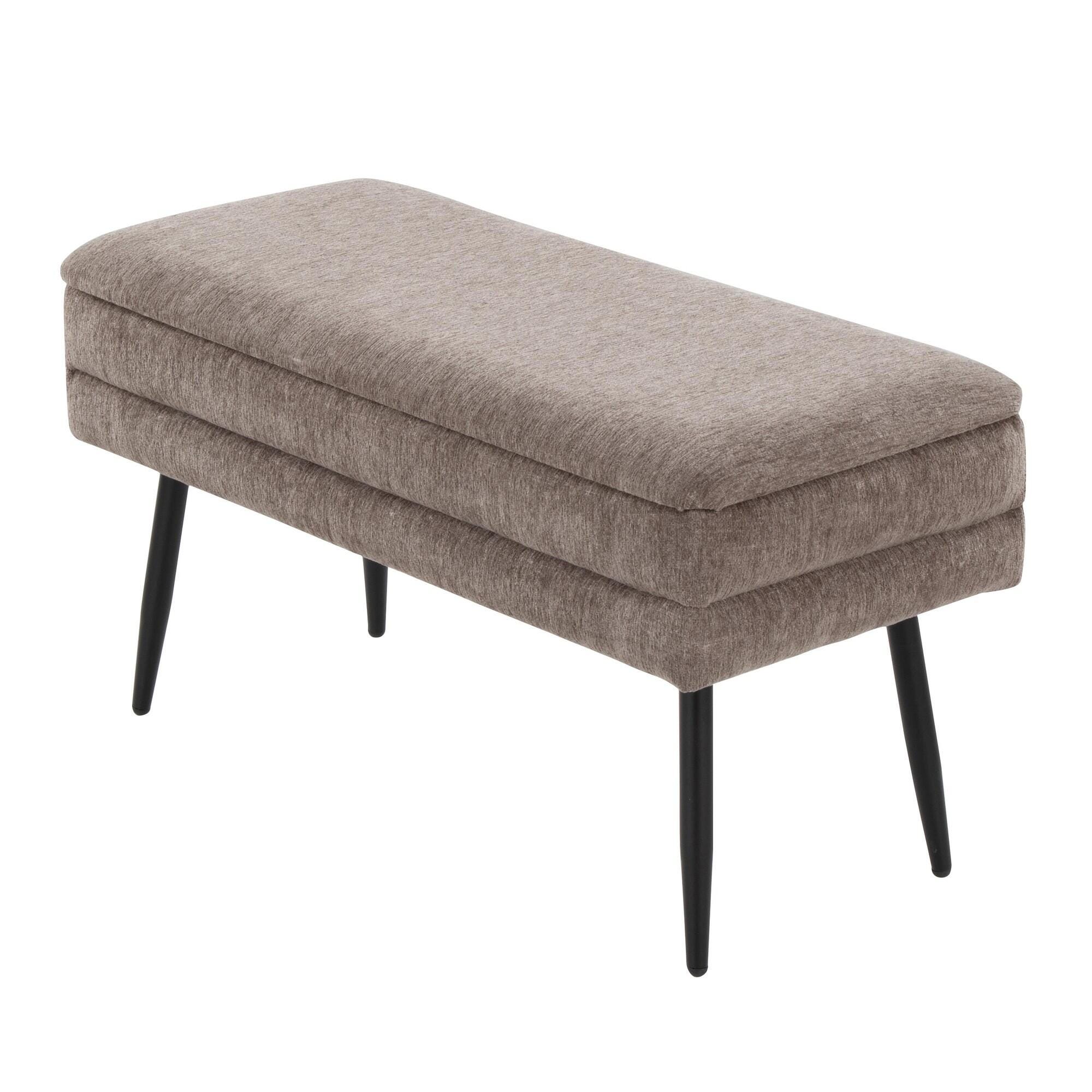 LumiSource Neapolitan Storage Bench, Brown, large