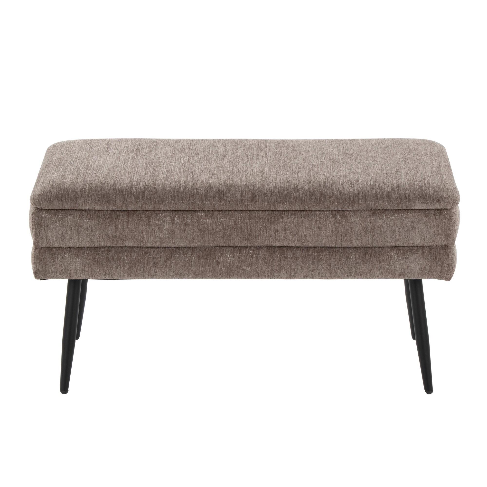 LumiSource Neapolitan Storage Bench, Brown, large