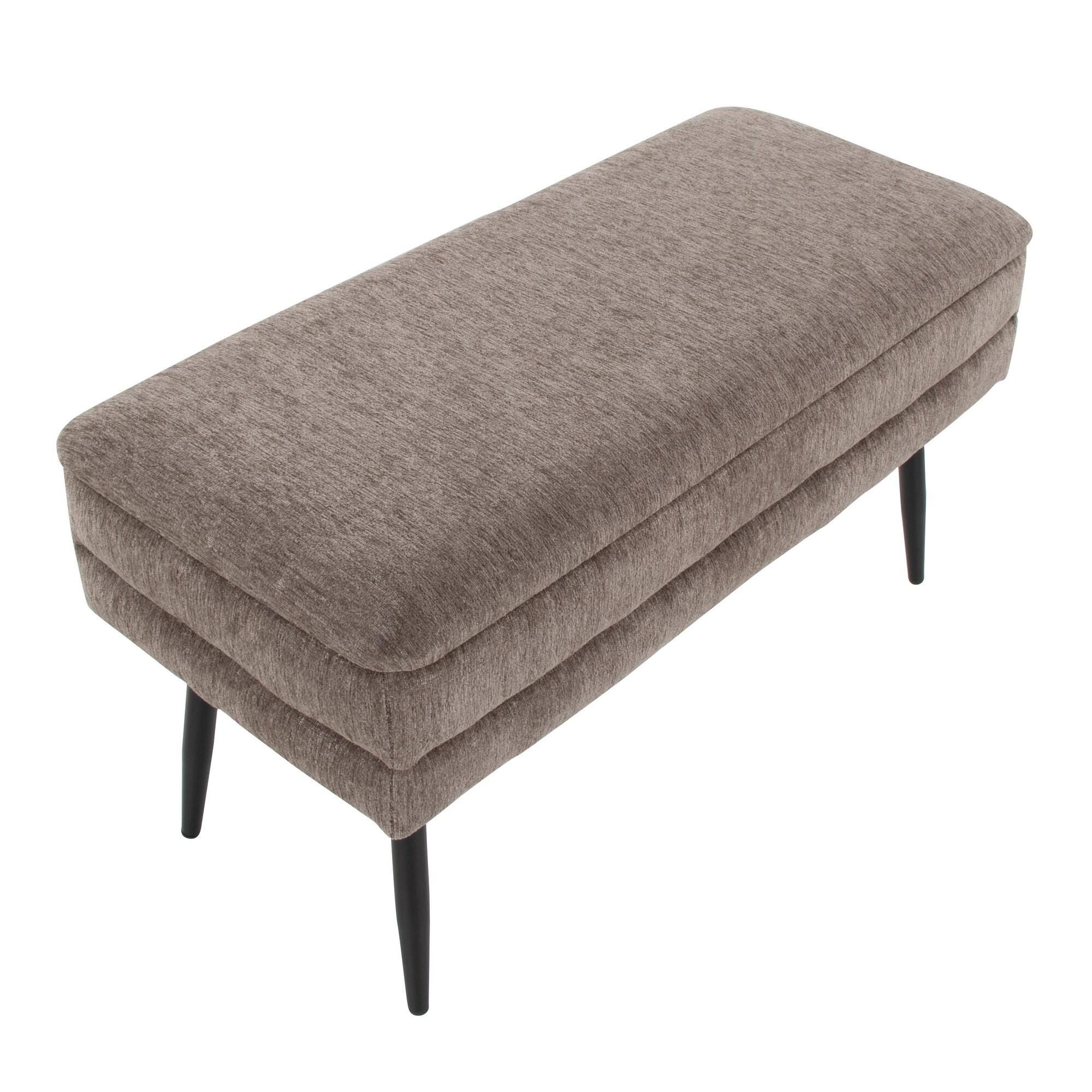 LumiSource Neapolitan Storage Bench, Brown, large
