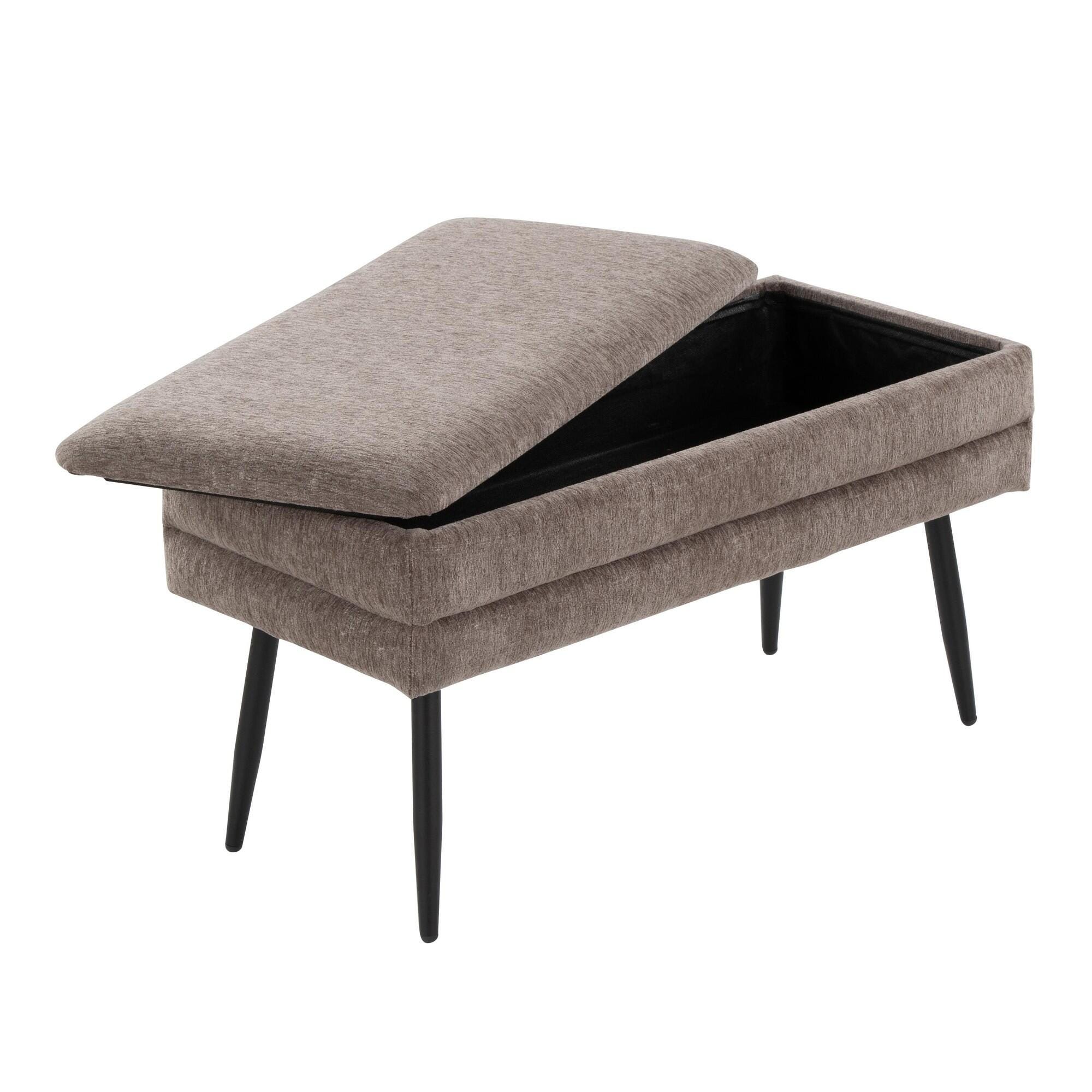 LumiSource Neapolitan Storage Bench, Brown, large