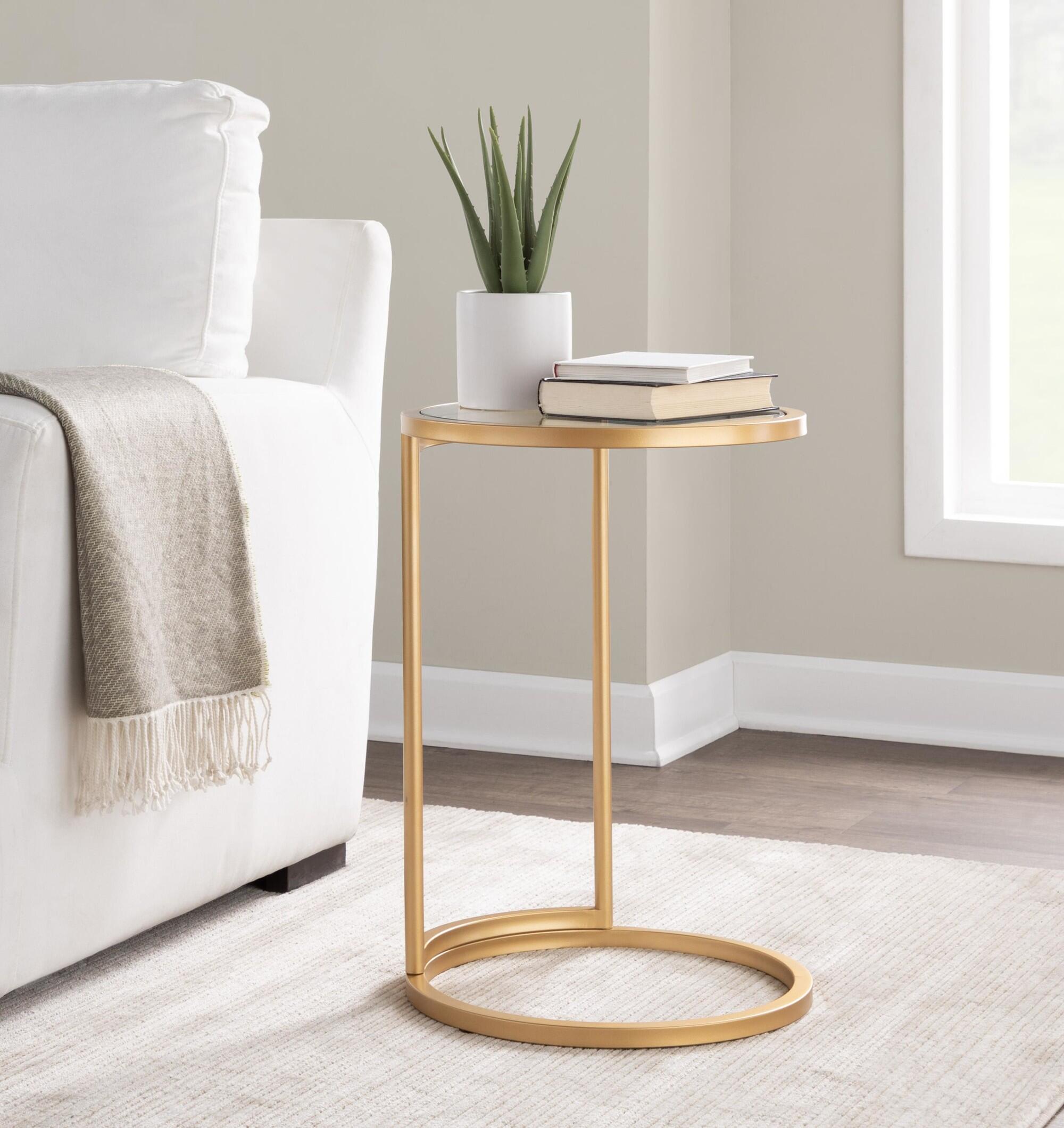 LumiSource Zenn End Table, Gold, rollover