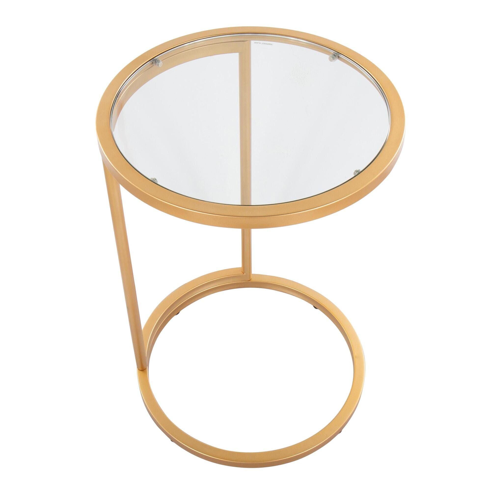 LumiSource Zenn End Table, Gold, large