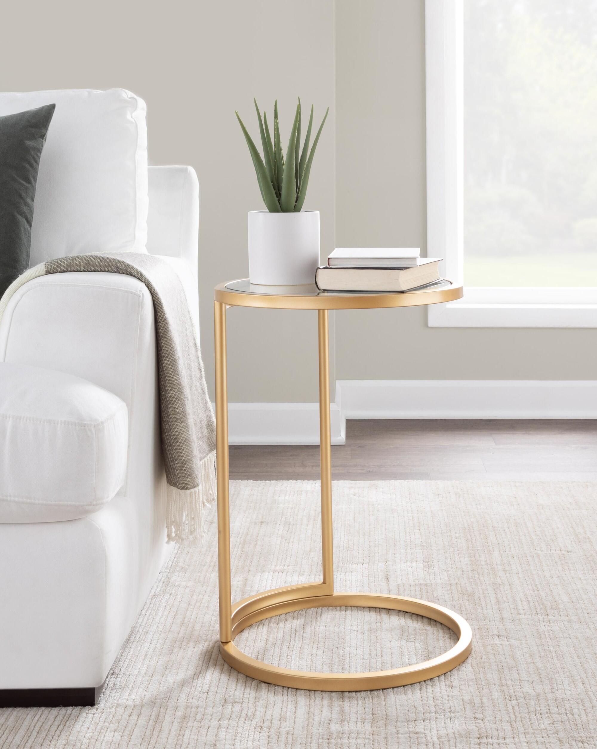LumiSource Zenn End Table, Gold, large
