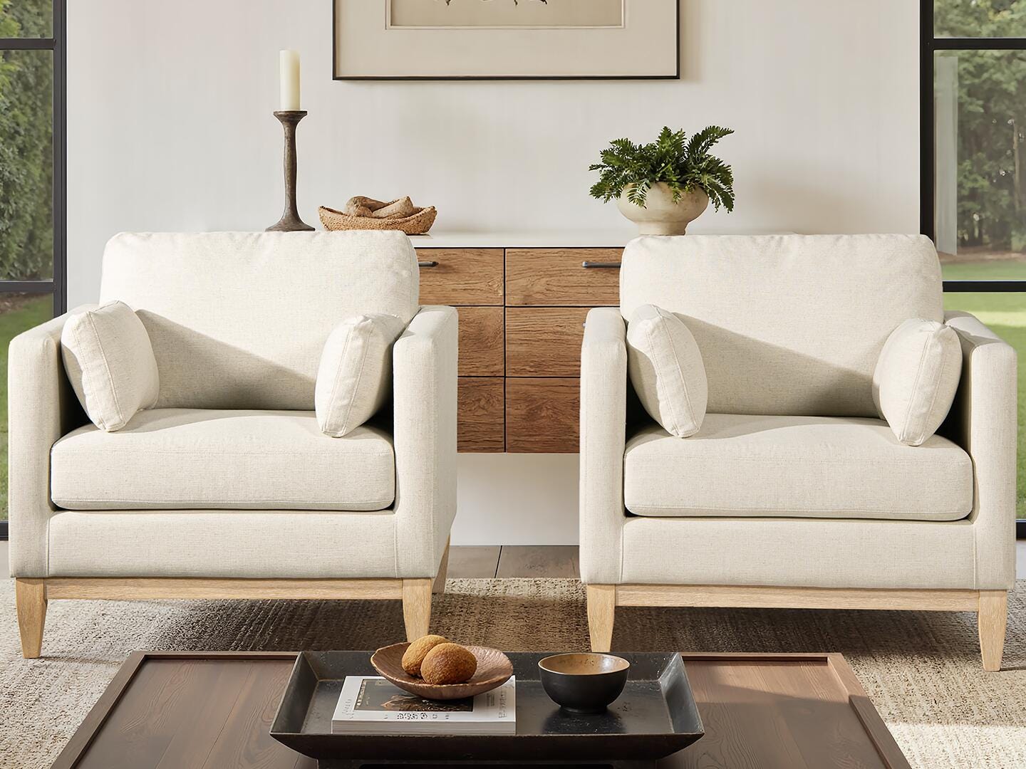 Jennifer Taylor Home Knox Accent Chair, Flax White, rollover