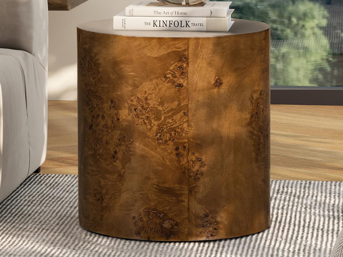 Jennifer Taylor Home Nebula Accent Pillar Side Table, Medium Brown Walnut, rollover