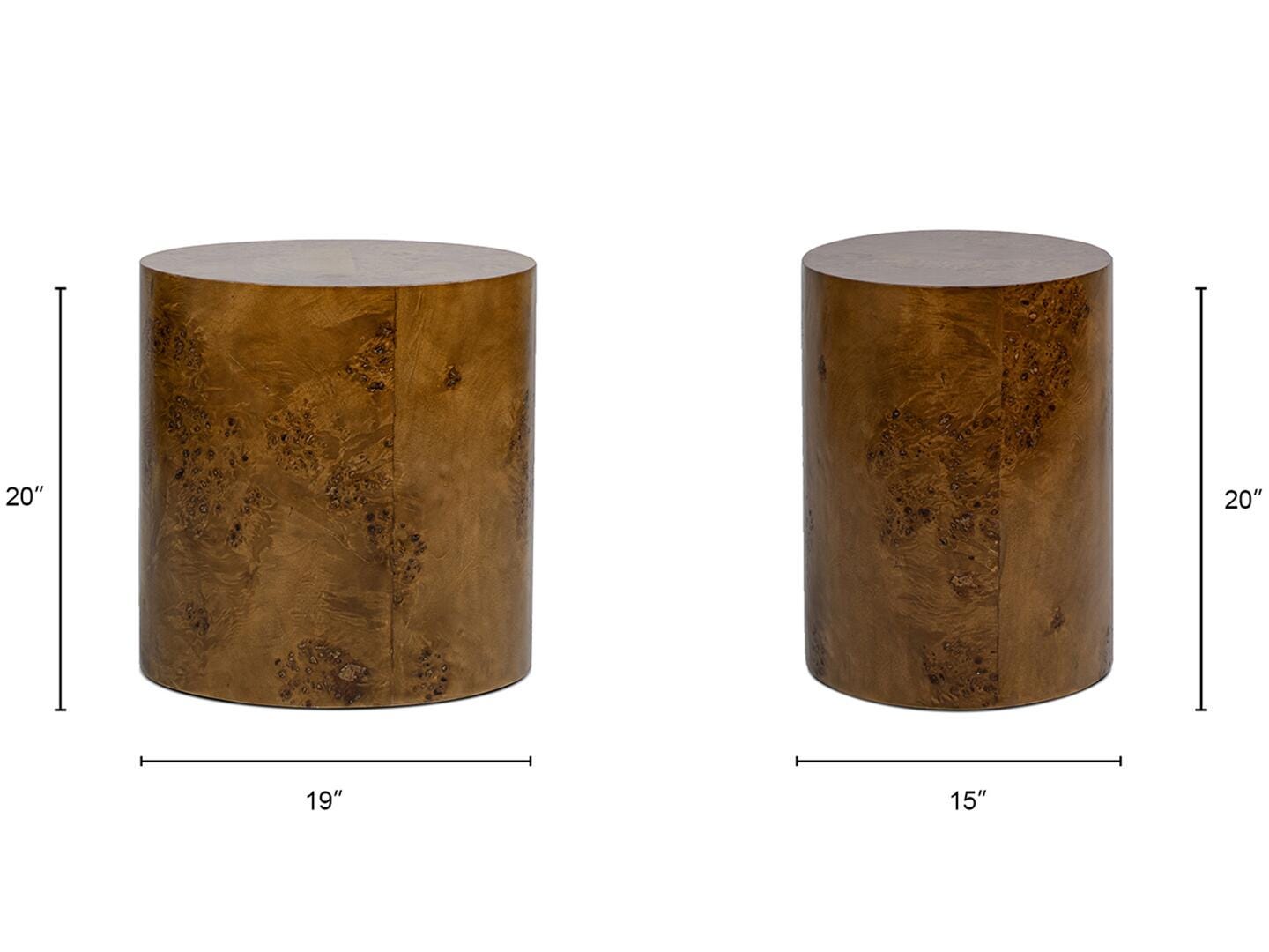 Jennifer Taylor Home Nebula Accent Pillar Side Table, Medium Brown Walnut, large