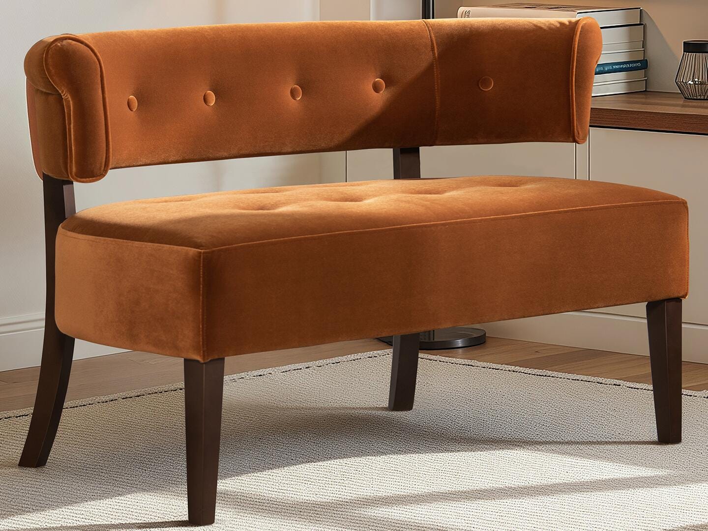 Jennifer Taylor Home Jared Bench, Burnt Orange, large