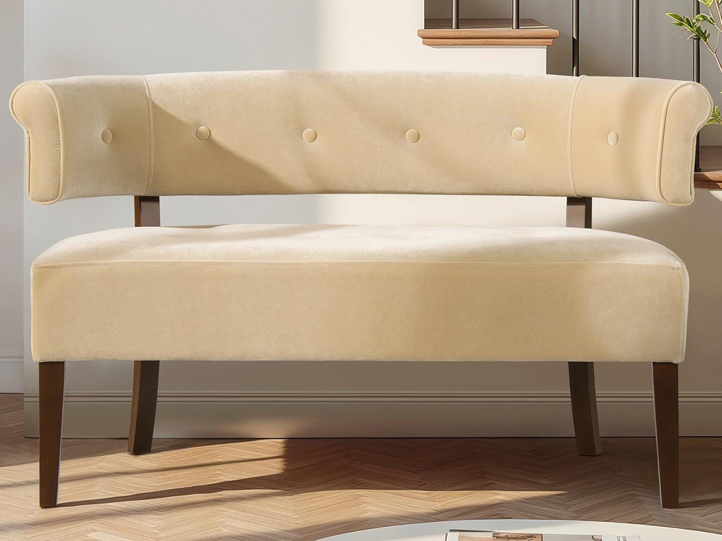 Jennifer Taylor Home Jared Bench, Fawn Brown, rollover