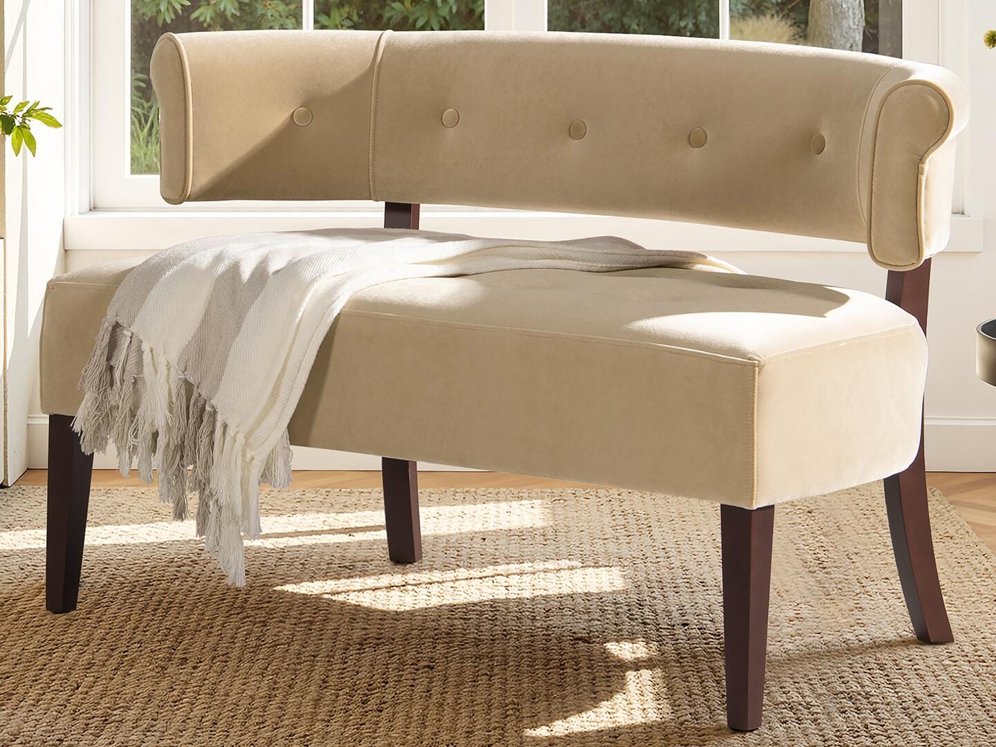 Jennifer Taylor Home Jared Bench, Fawn Brown, large