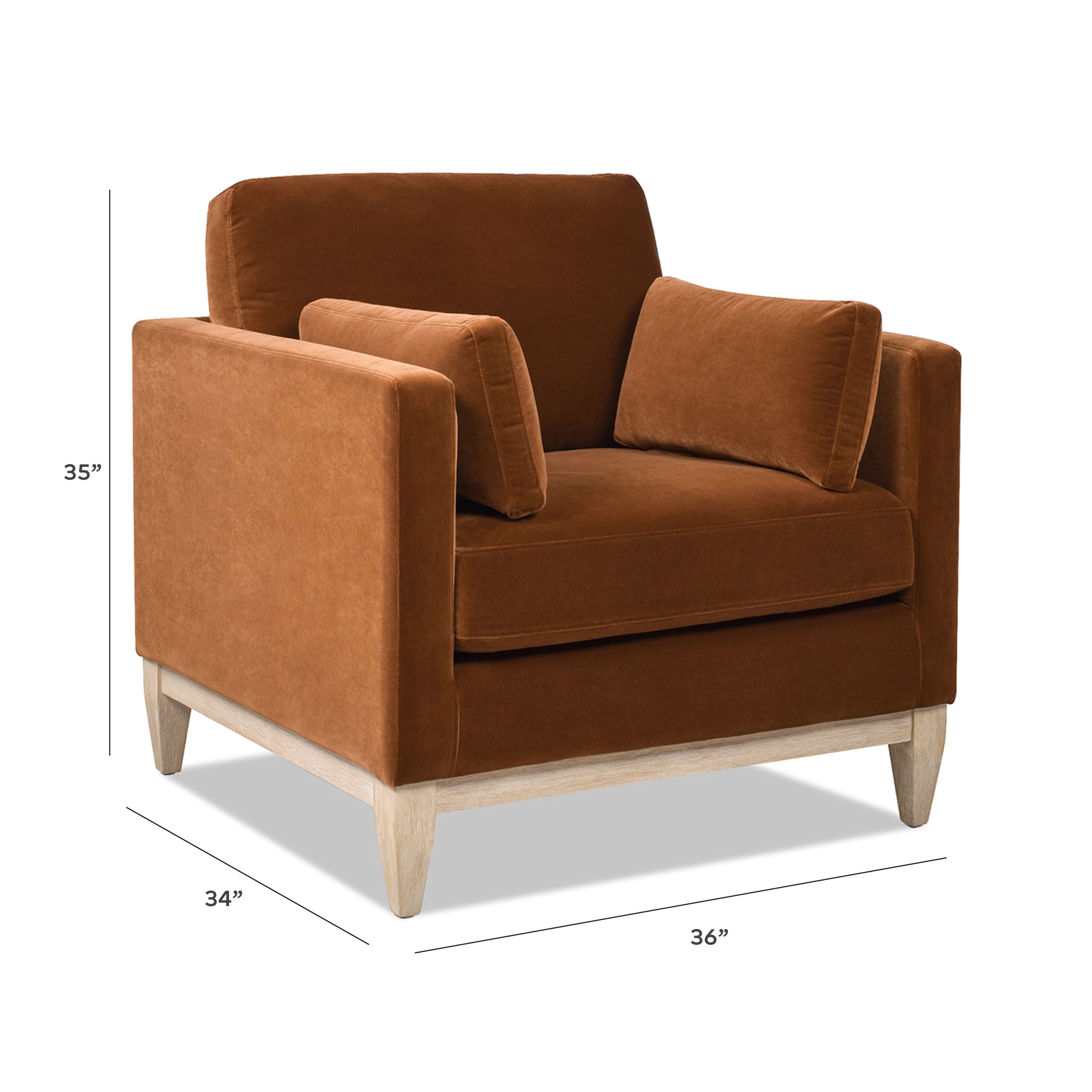 Jennifer Taylor Home Knox Solid Accent Chair, Burnt Orange, large