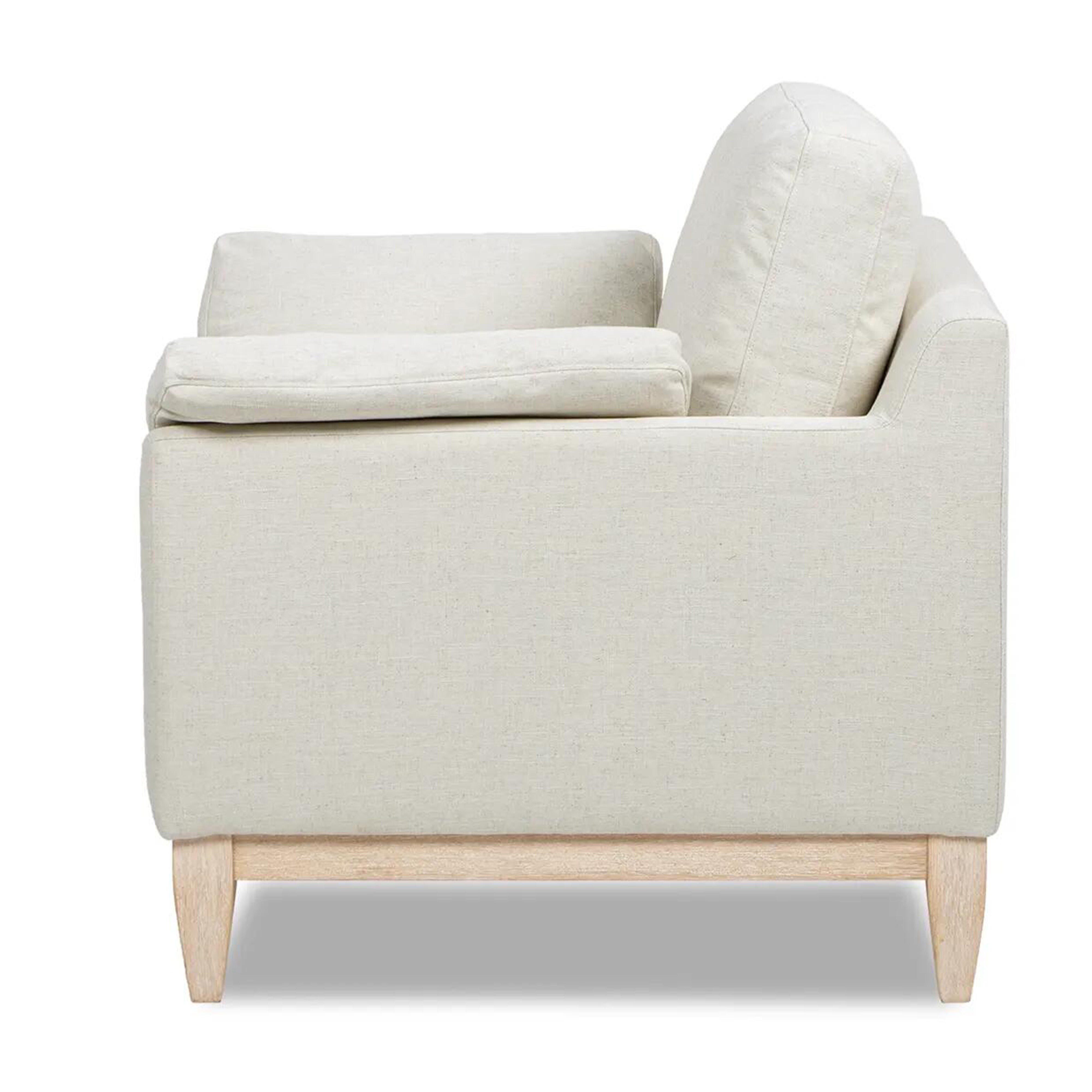 Jennifer Taylor Home Pasadena Solid Accent Chair, Flax White, large