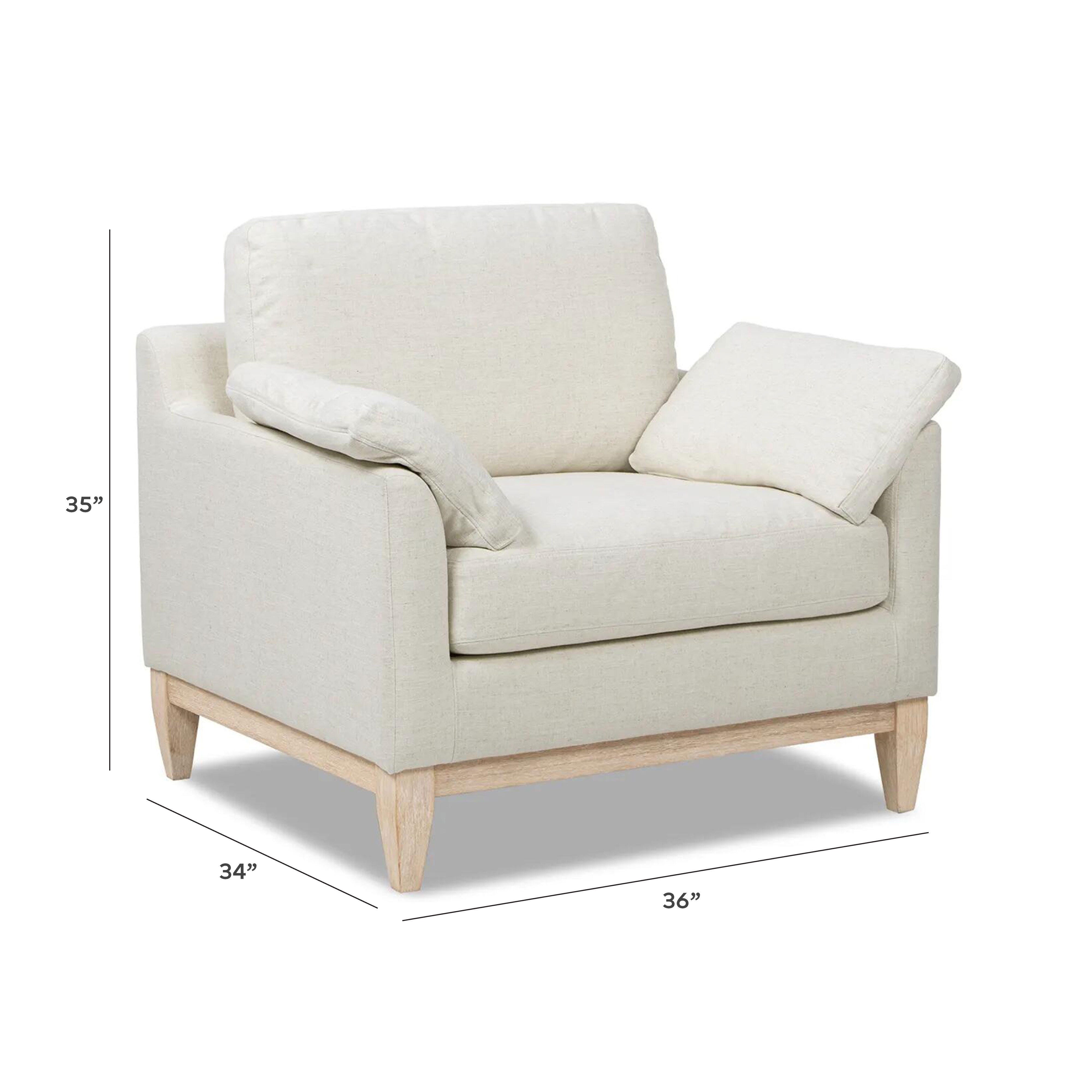 Jennifer Taylor Home Pasadena Solid Accent Chair, Flax White, large