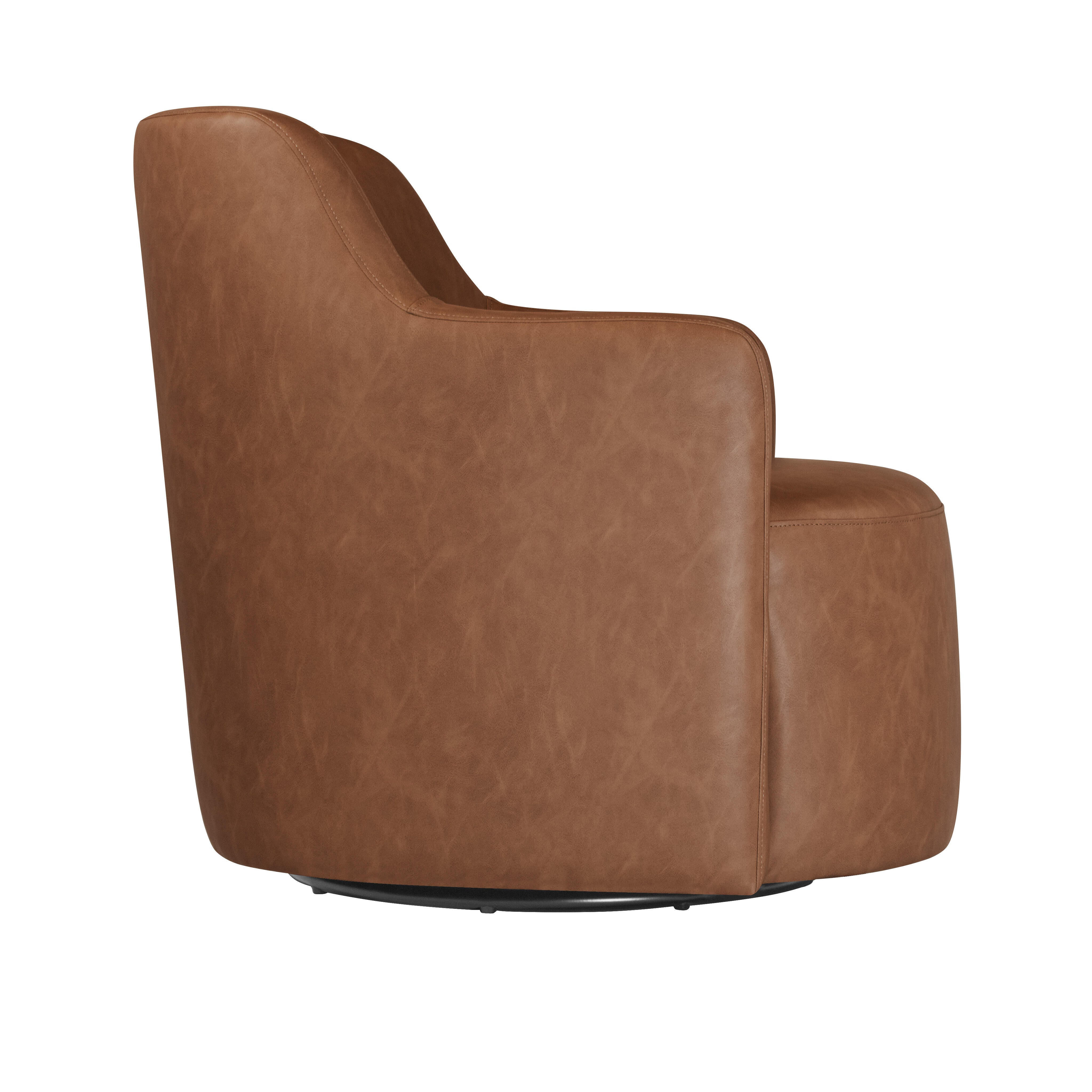 HomePop Swivel Accent Chair, Dark Brown, large