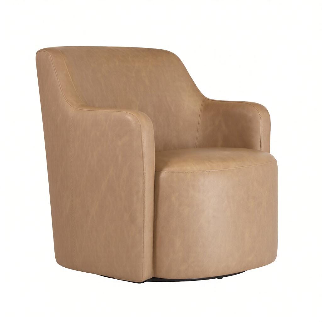 HomePop Swivel Accent Chair, Light Brown, large