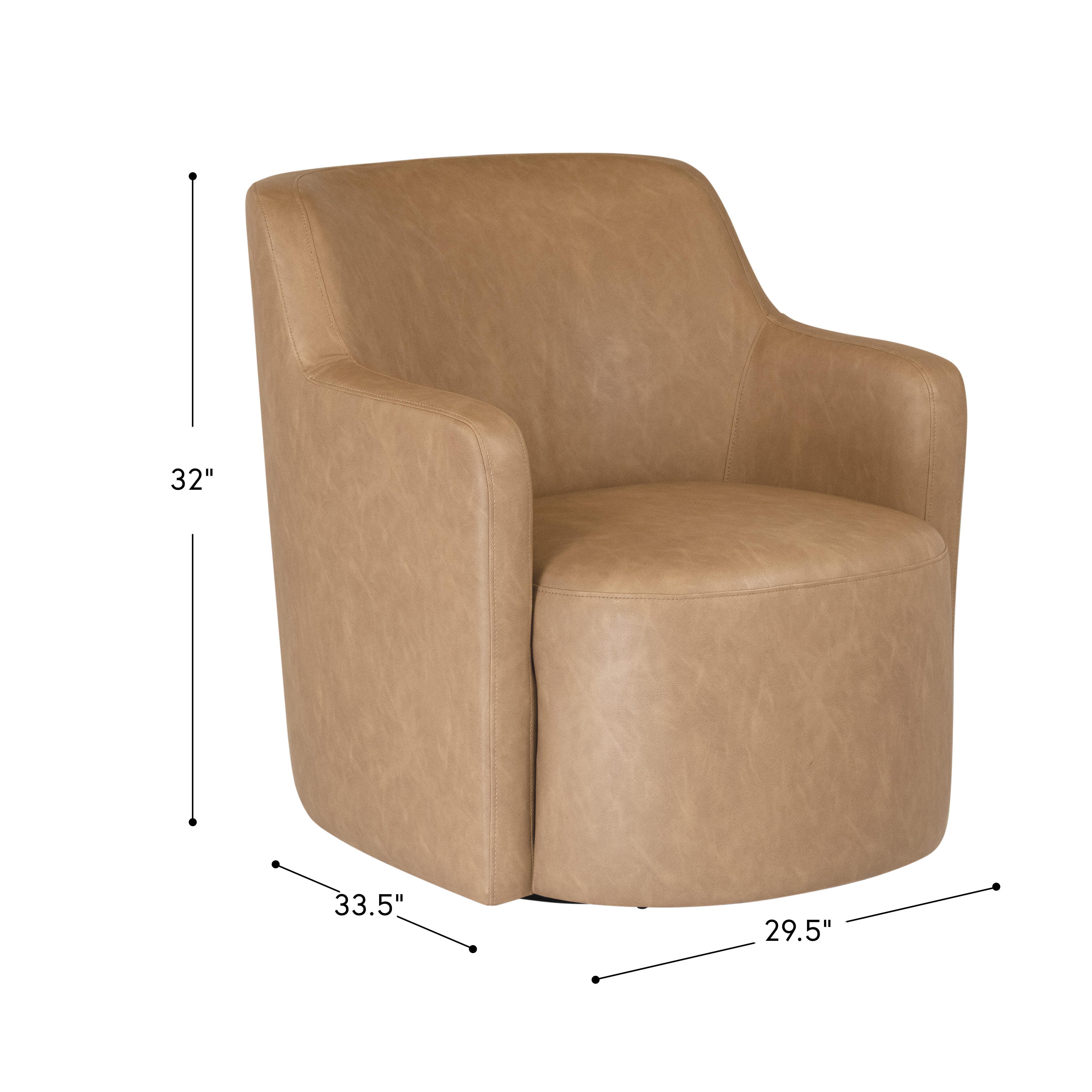 HomePop Swivel Accent Chair, Light Brown, large
