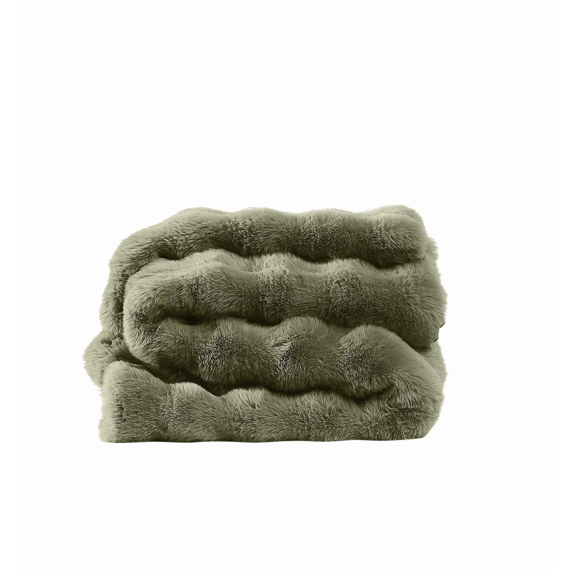 Brooklyn Loom Solid Bubble Blanket, Green, large