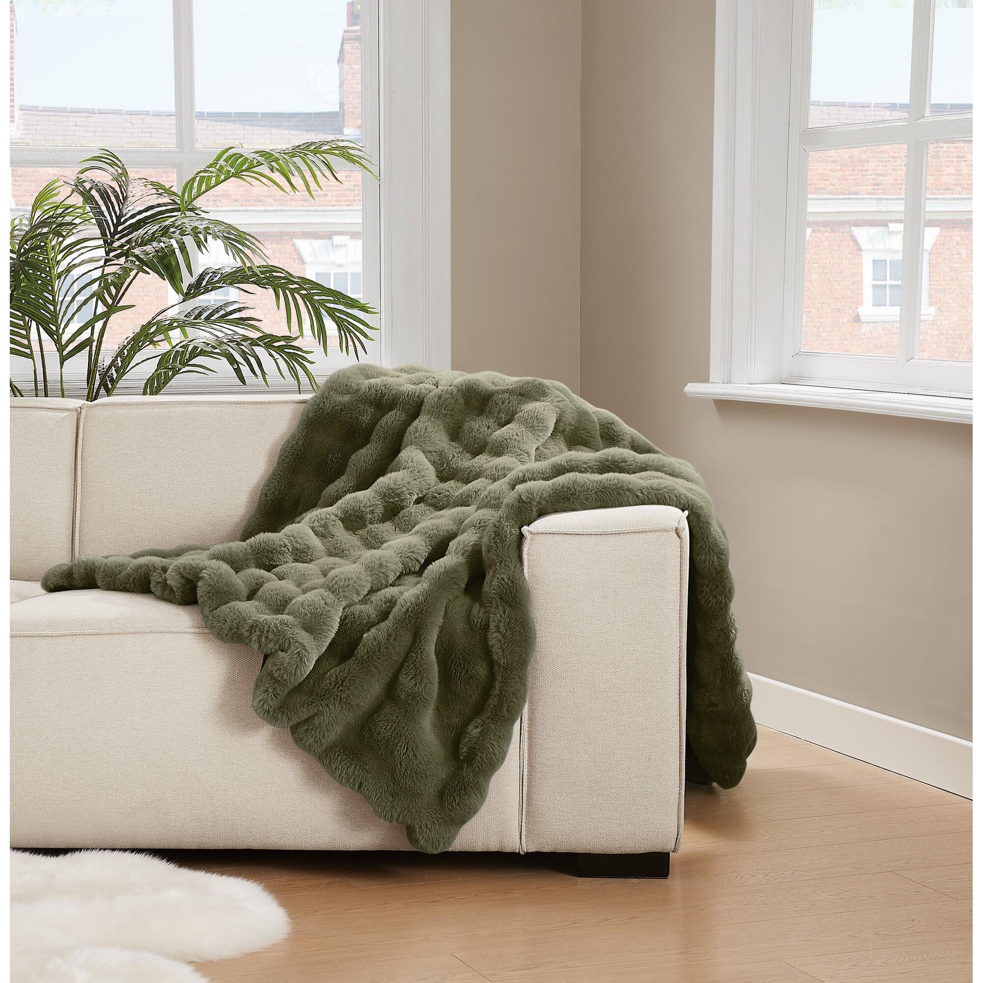 Brooklyn Loom Bubble Throw Blanket, Green, rollover
