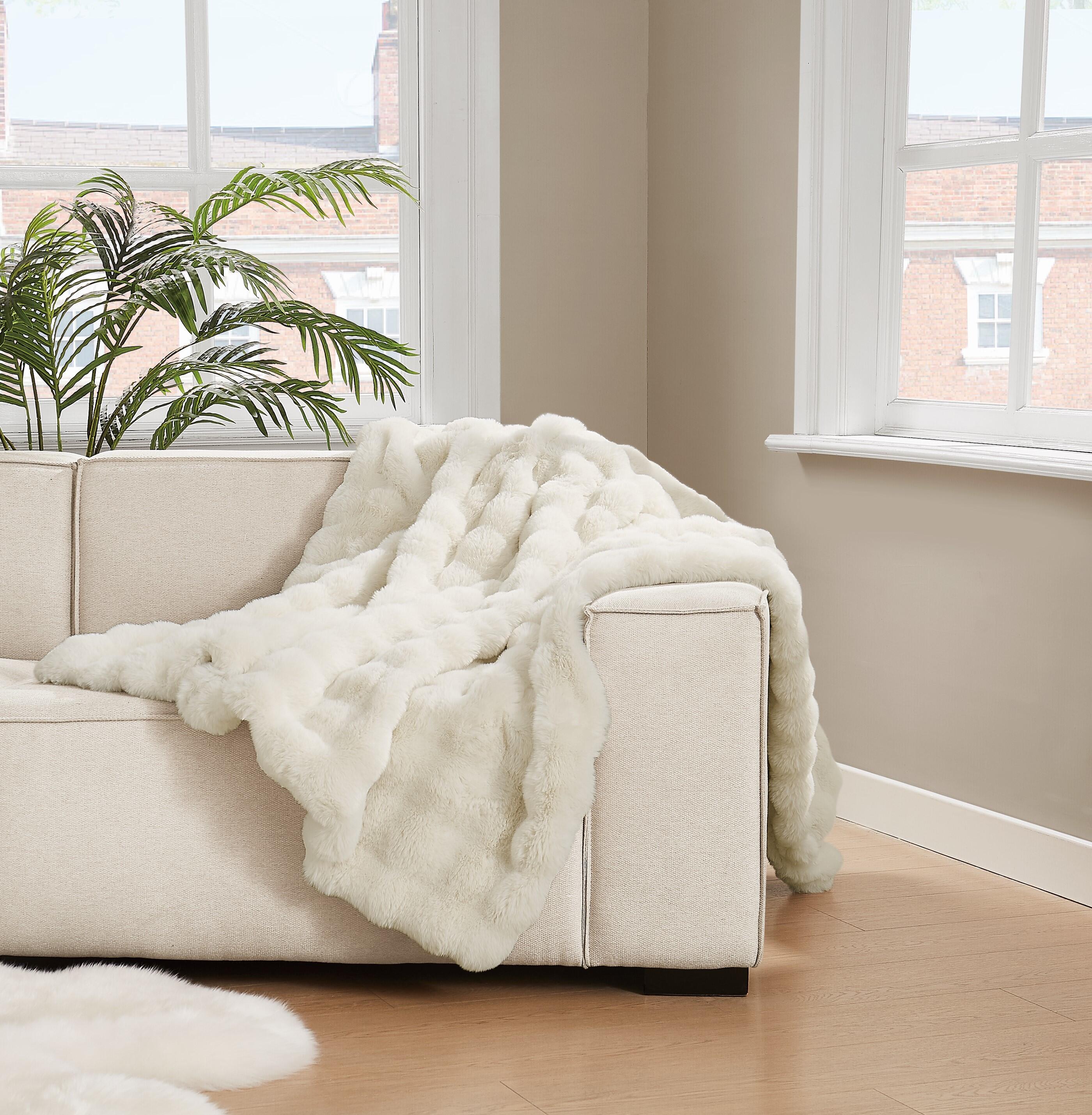 Brooklyn Loom Bubble Throw Blanket, Ivory, rollover