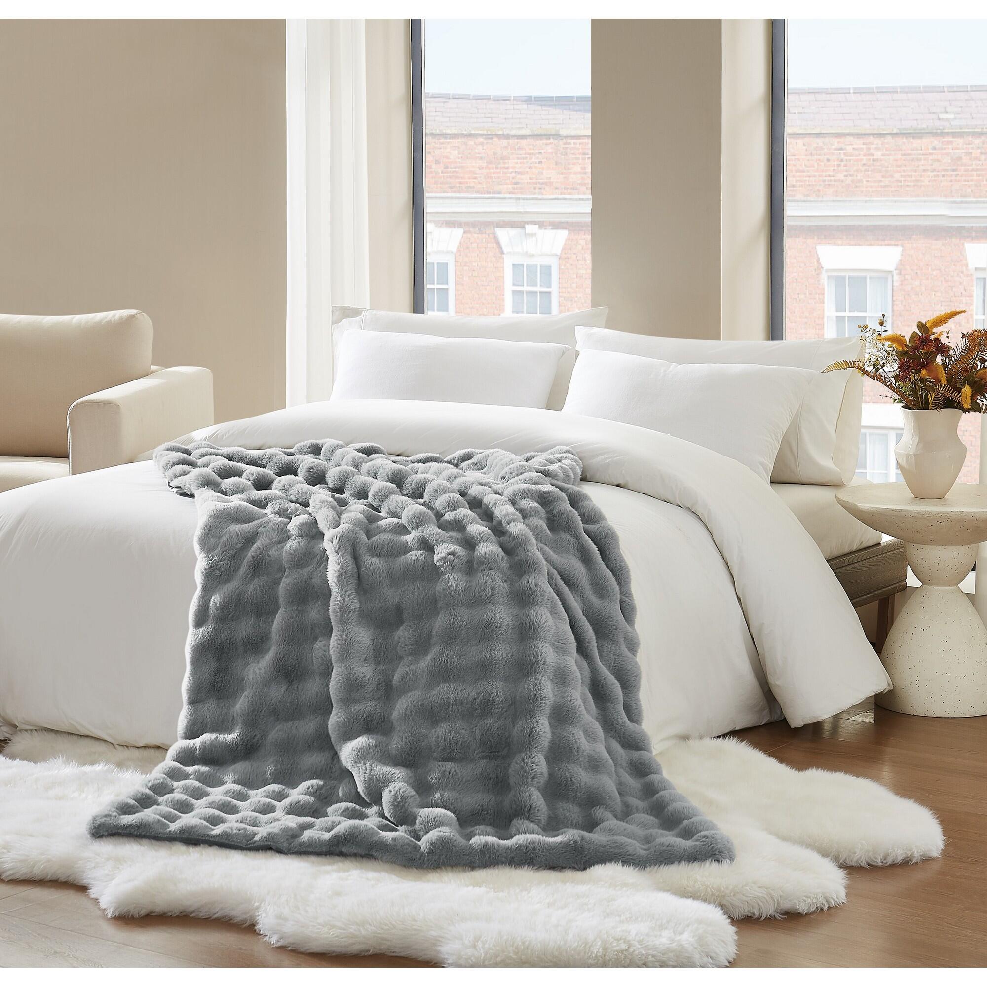Brooklyn Loom Bubble Throw Blanket, Gray, large