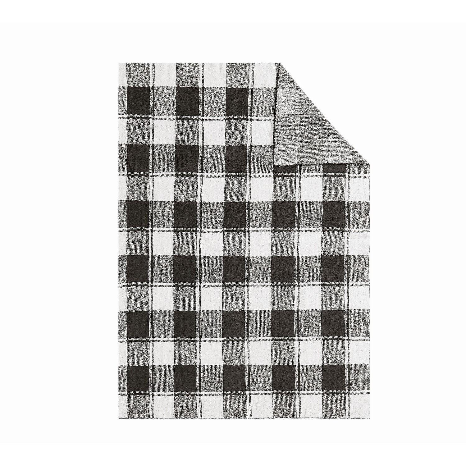 Brooklyn Loom Dusted Throw Blanket, Black, large