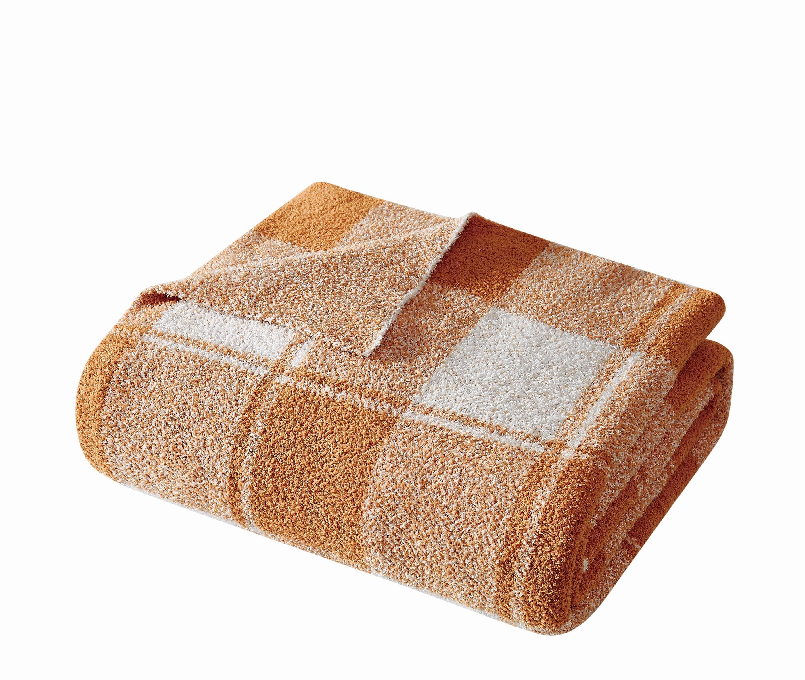Brooklyn Loom Dusted Throw Blanket, Rust, large
