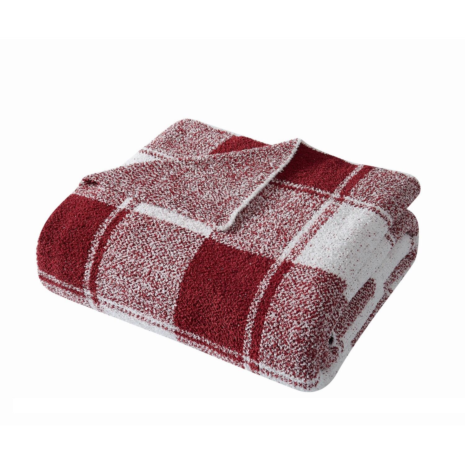 Brooklyn Loom Dusted Throw Blanket, Burgundy, large