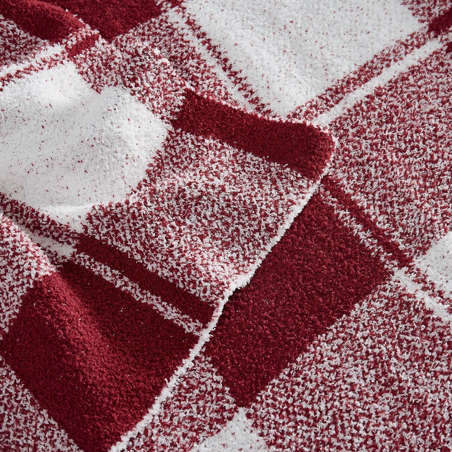 Brooklyn Loom Dusted Throw Blanket, Burgundy, large