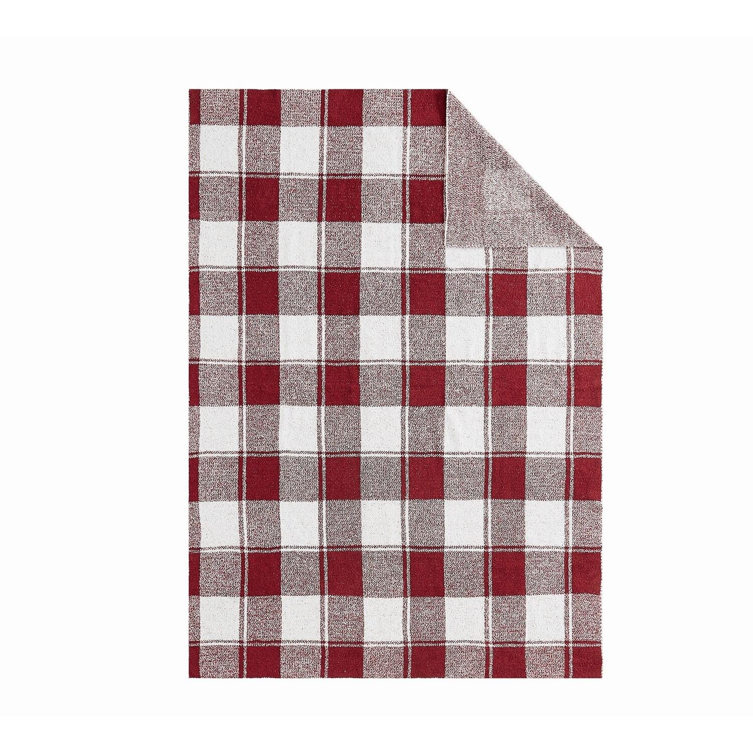 Brooklyn Loom Dusted Throw Blanket, Burgundy, large