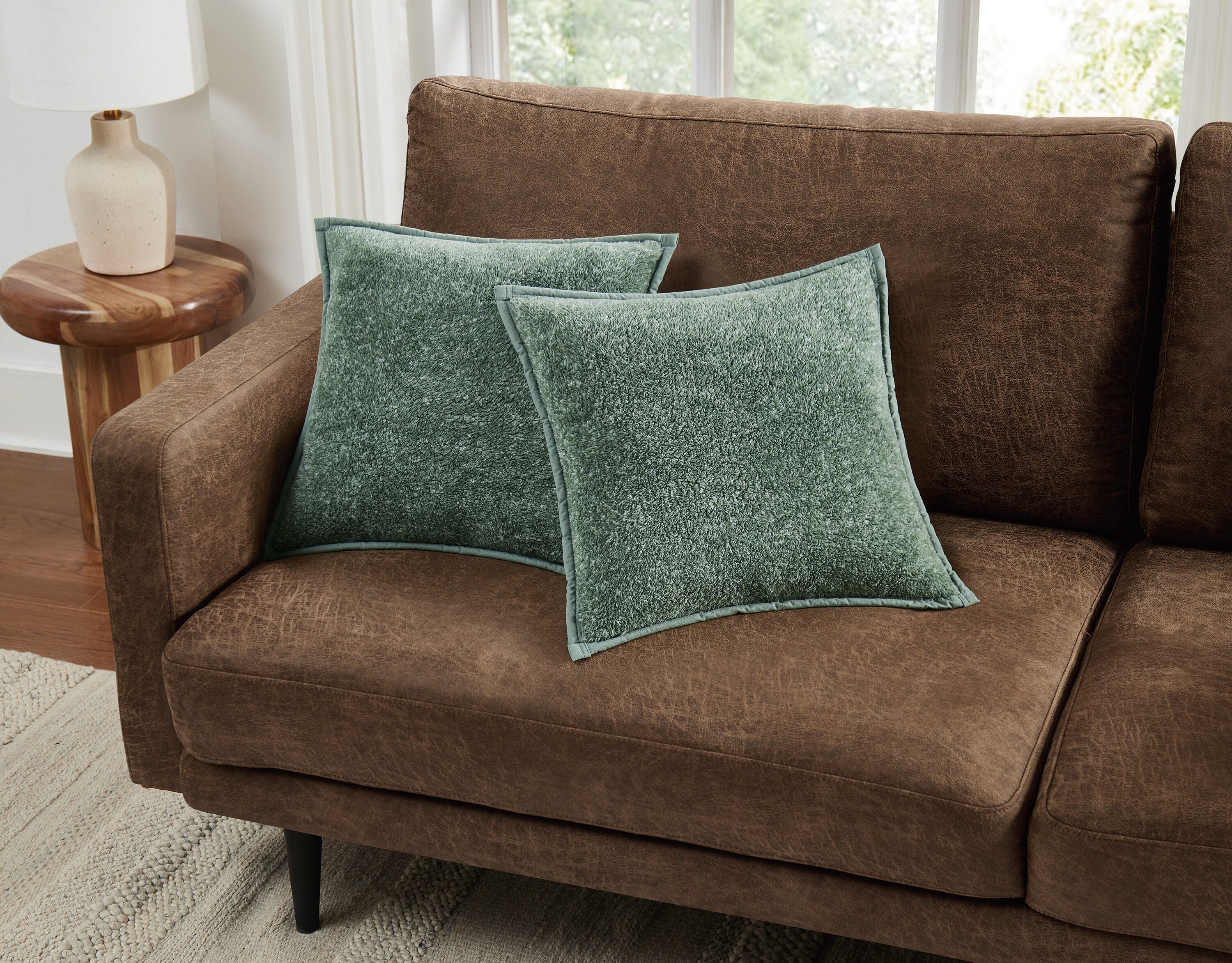 Brooklyn Loom Pillow, Green, rollover