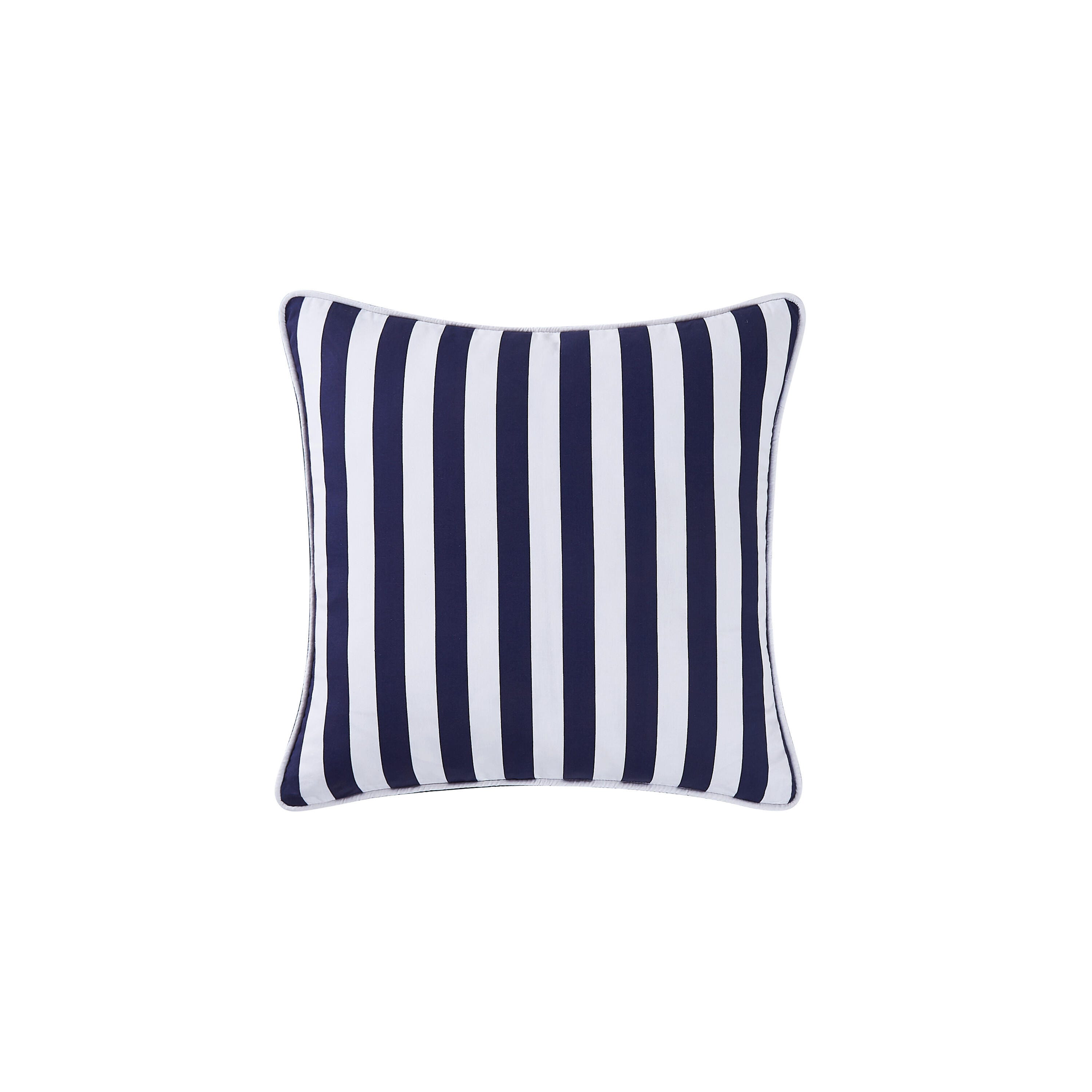 Brooklyn Loom Stripe Decorative Pillow, White/Navy, large