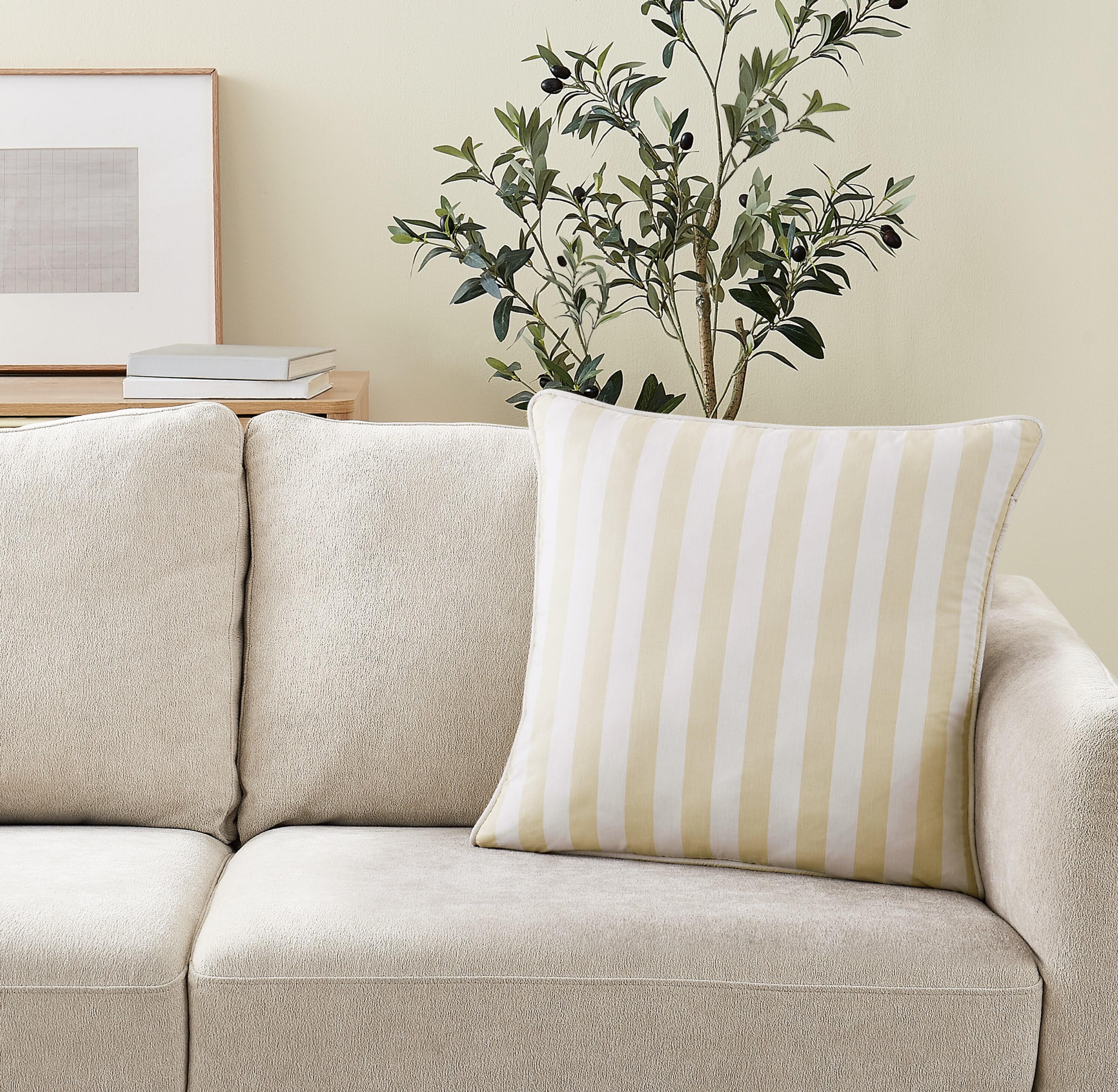 Brooklyn Loom Stripe Decorative Pillow, Beige, rollover