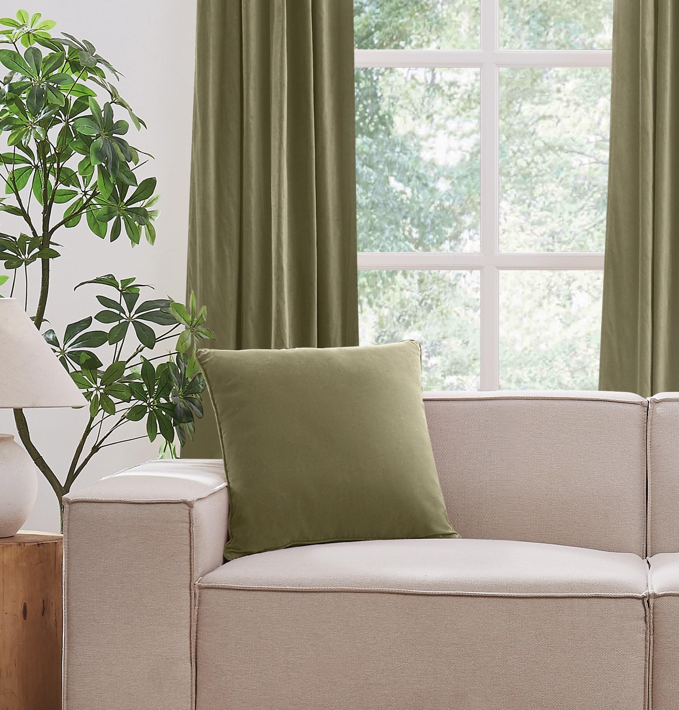 Brooklyn Loom Solid Decorative Pillow, Green, rollover