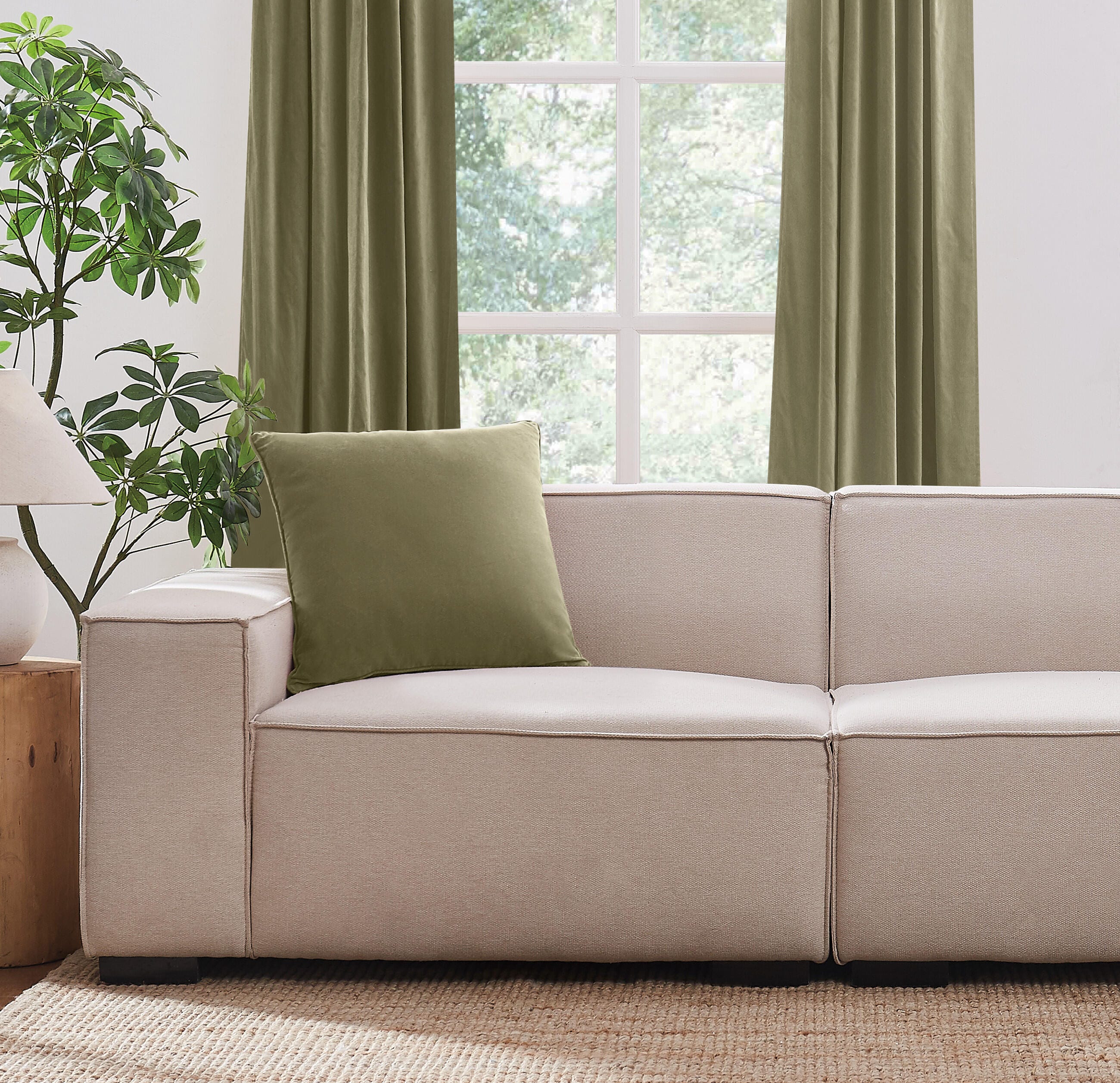 Brooklyn Loom Solid Decorative Pillow, Green, large