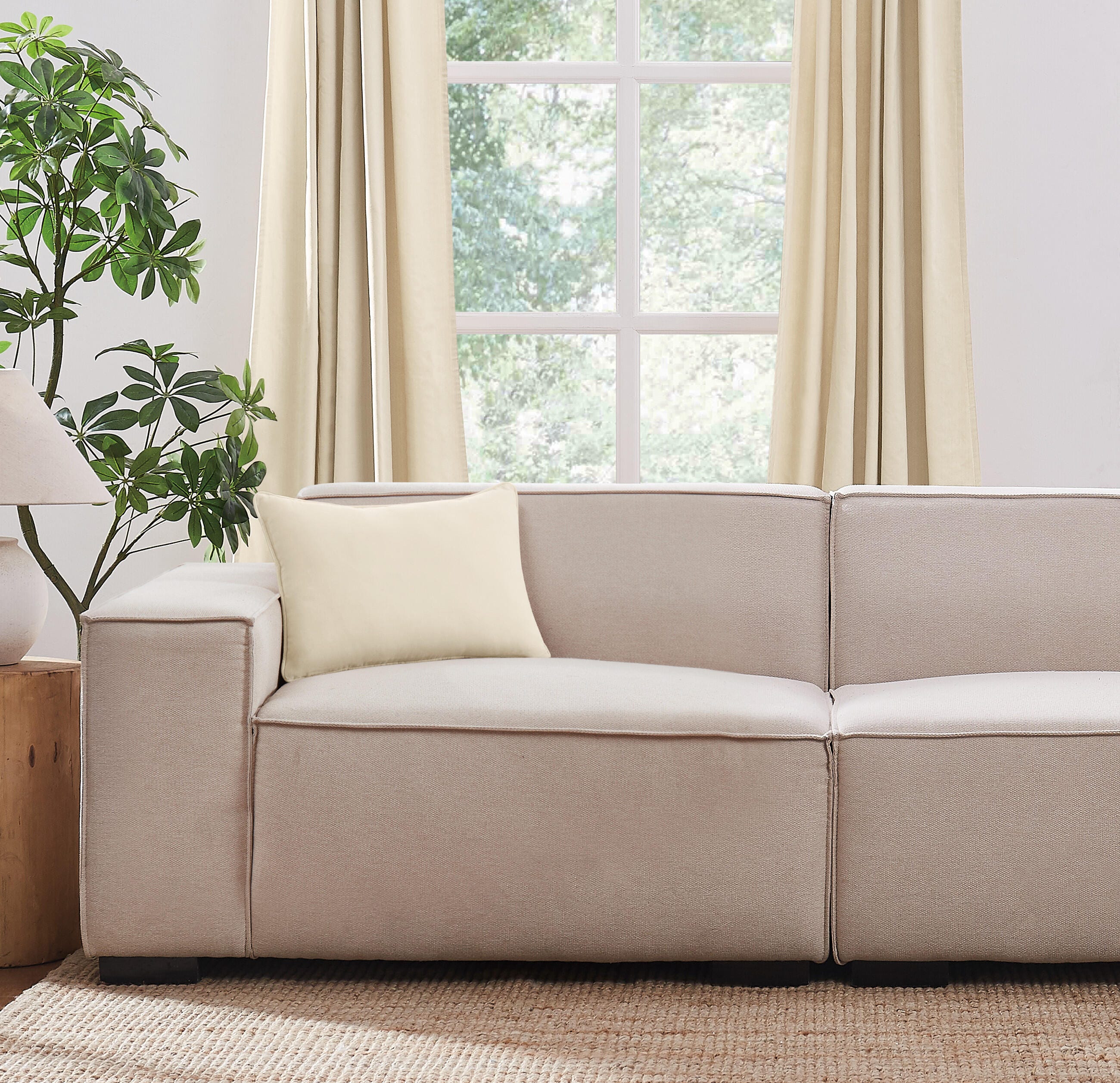 Brooklyn Loom Decorative Pillow, Off White, rollover
