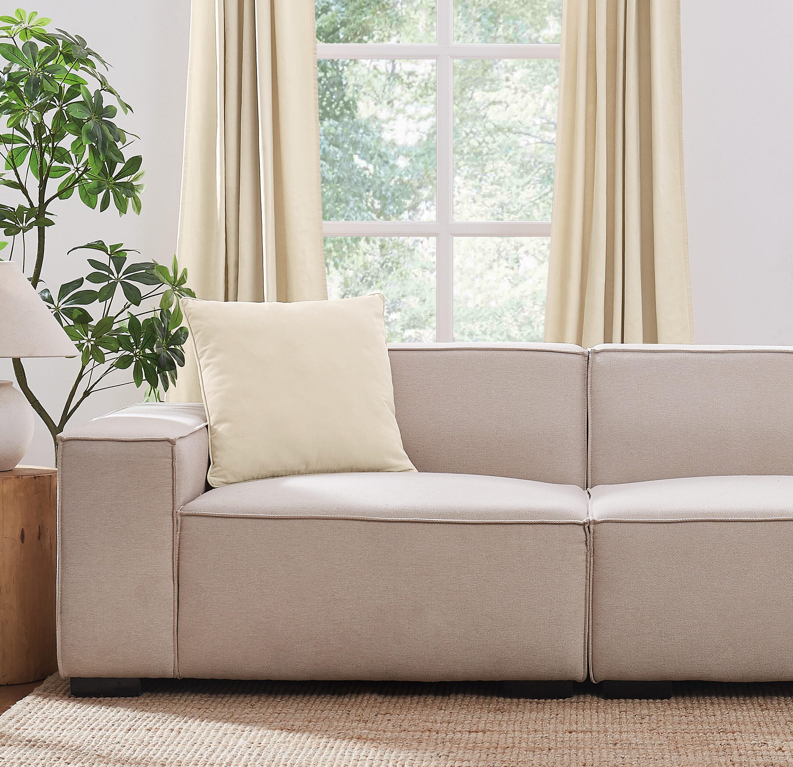 Brooklyn Loom Solid Decorative Pillow, Off White, large