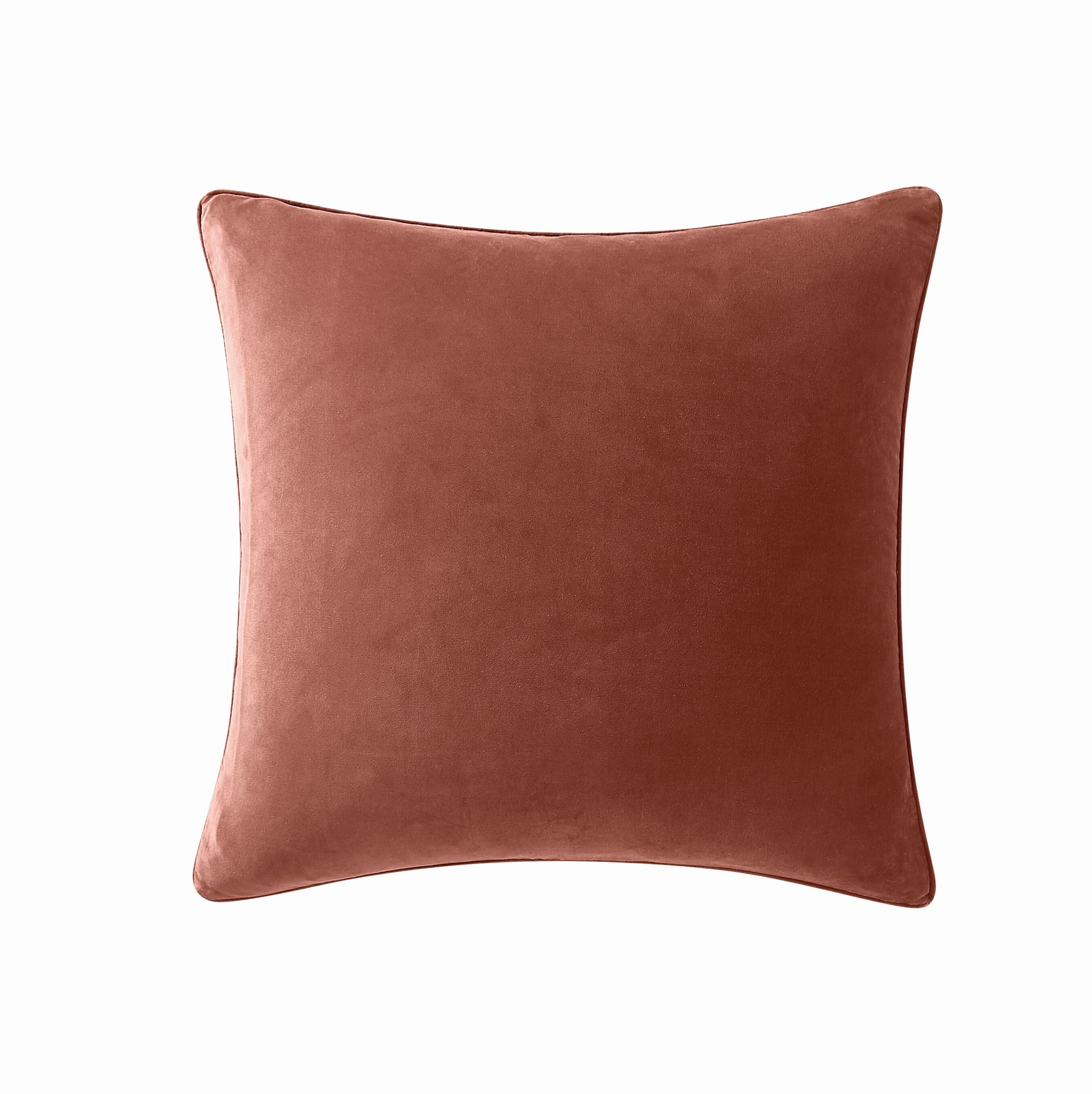 Brooklyn Loom Solid Decorative Pillow, Rust, large