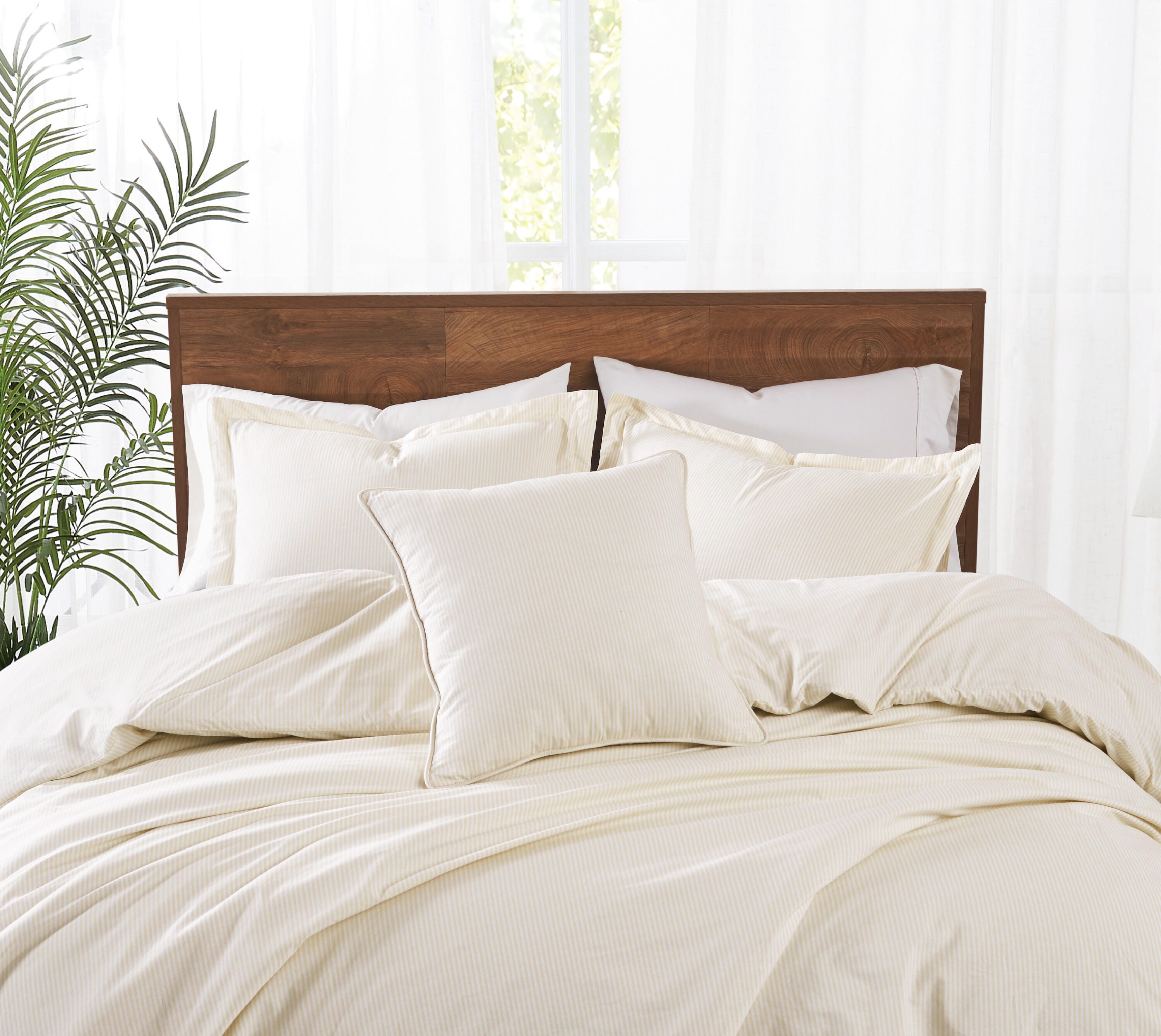 Brooklyn Loom Pinstripe Decorative Pillow, White, large