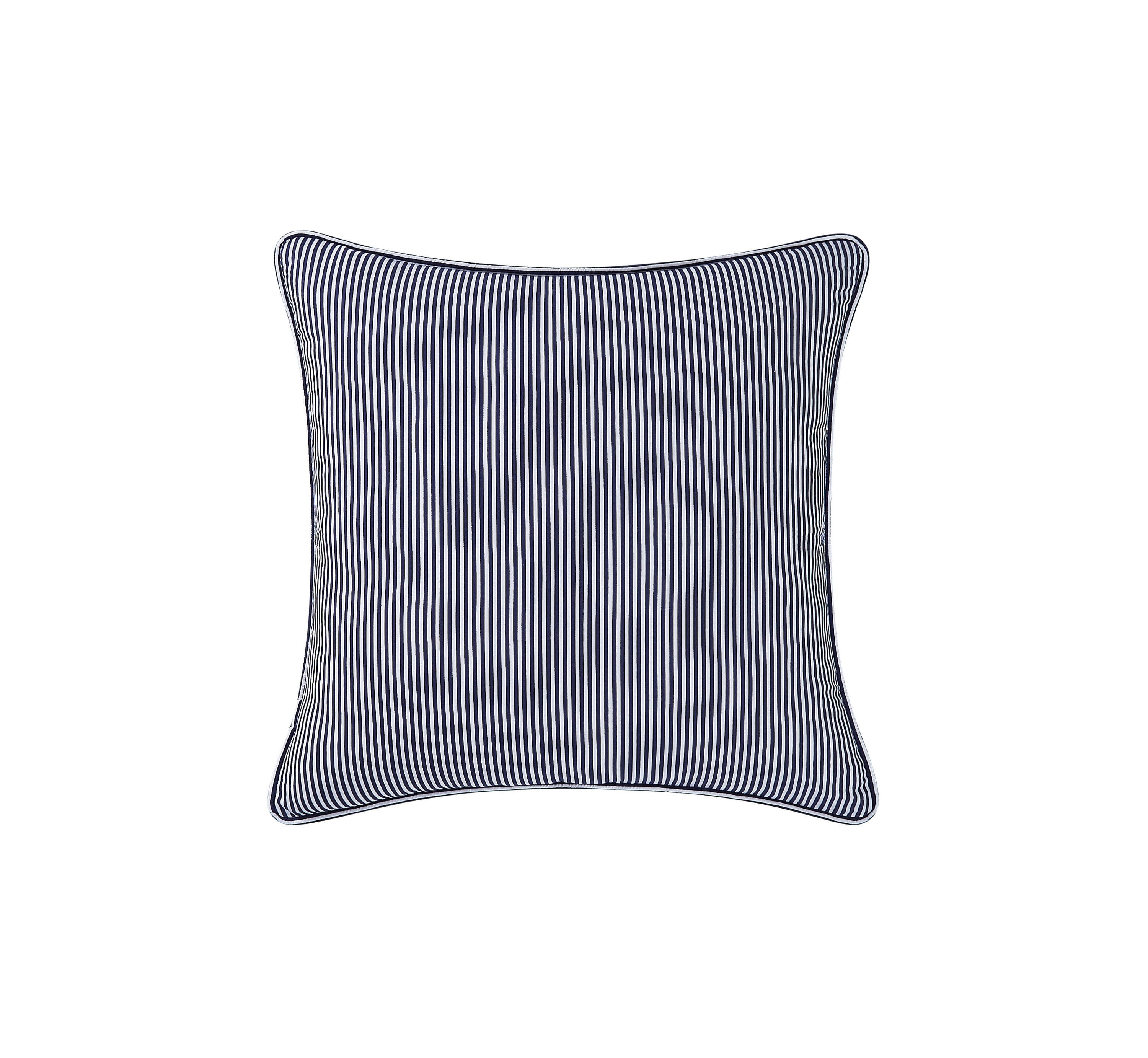 Brooklyn Loom Pinstripe Decorative Pillow, White/Navy, large