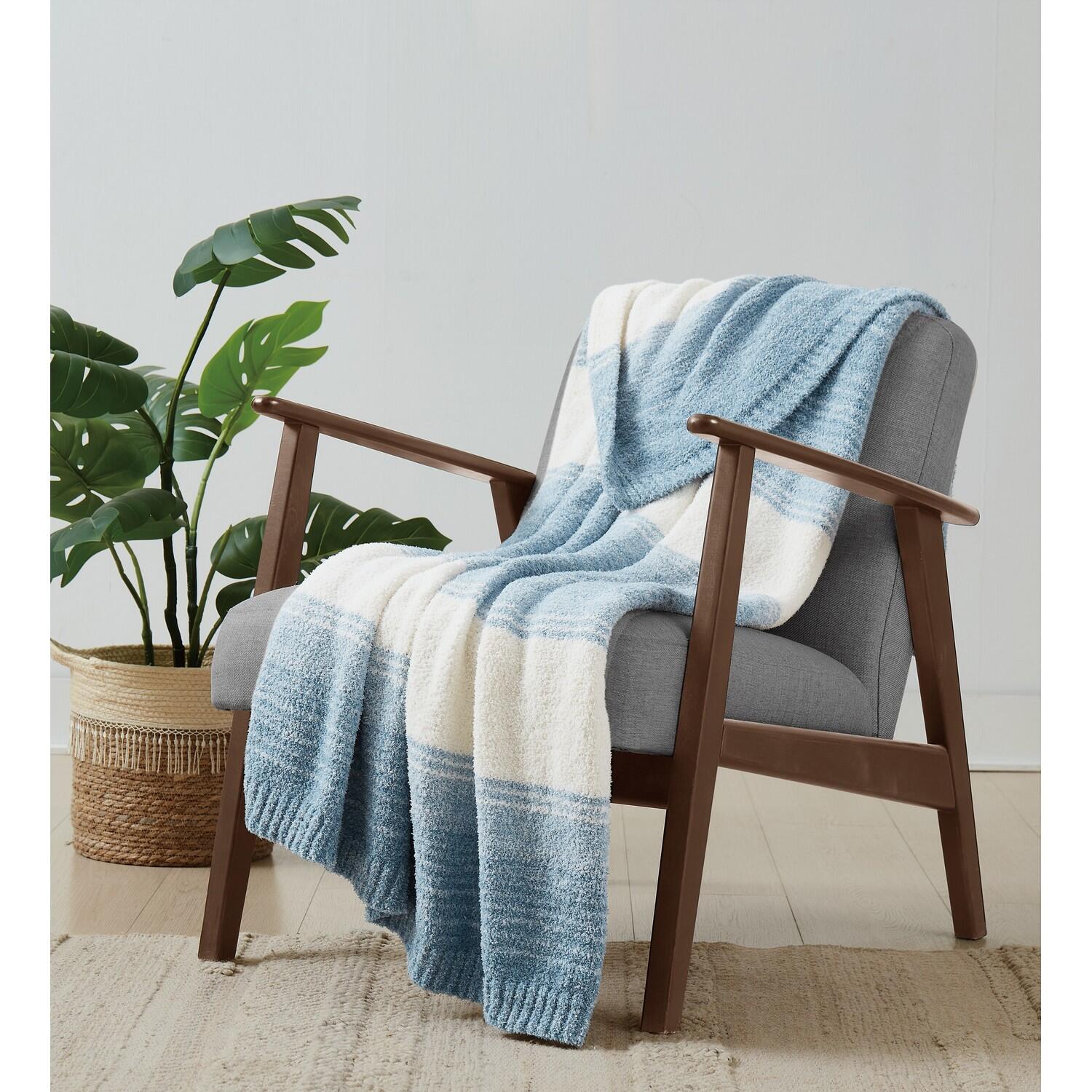 Brooklyn Loom Ombre Throw Blanket, Blue, rollover