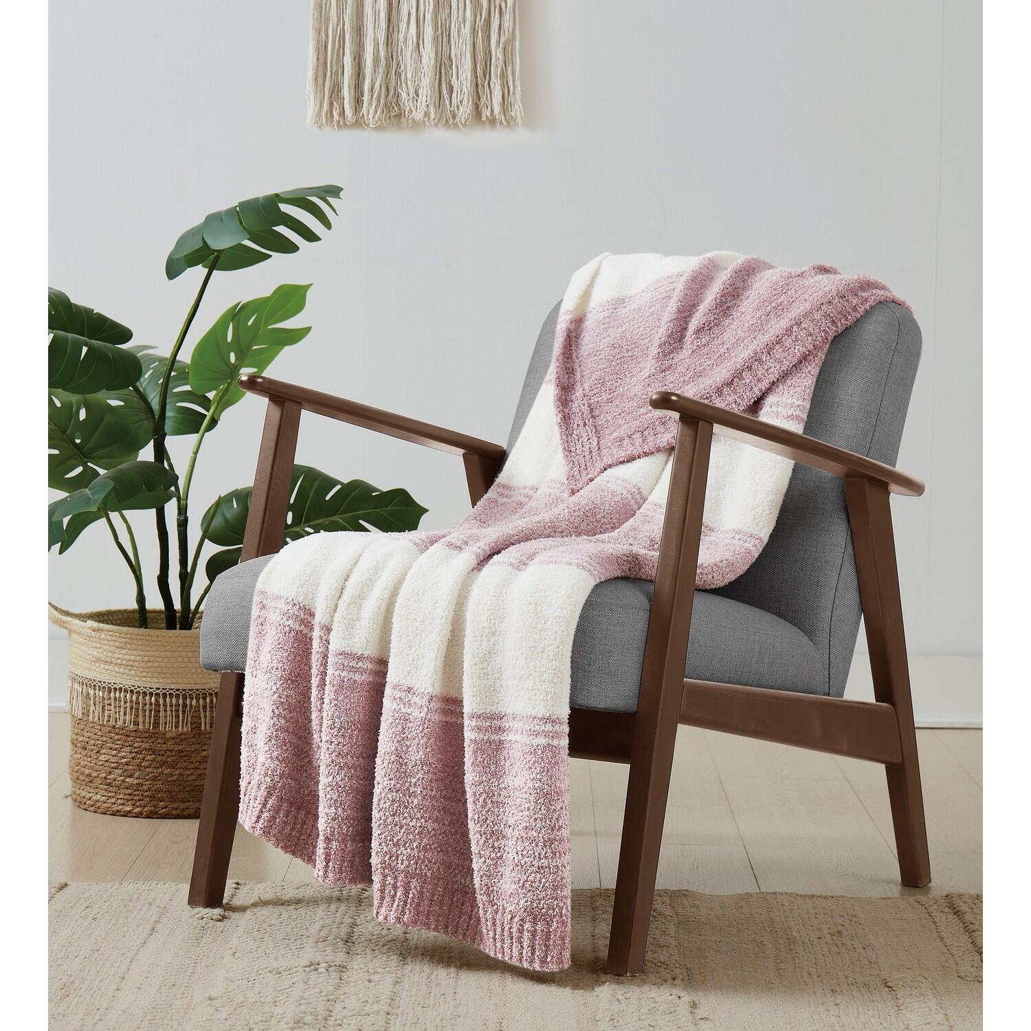 Brooklyn Loom Ombre Throw Blanket, Pink, rollover