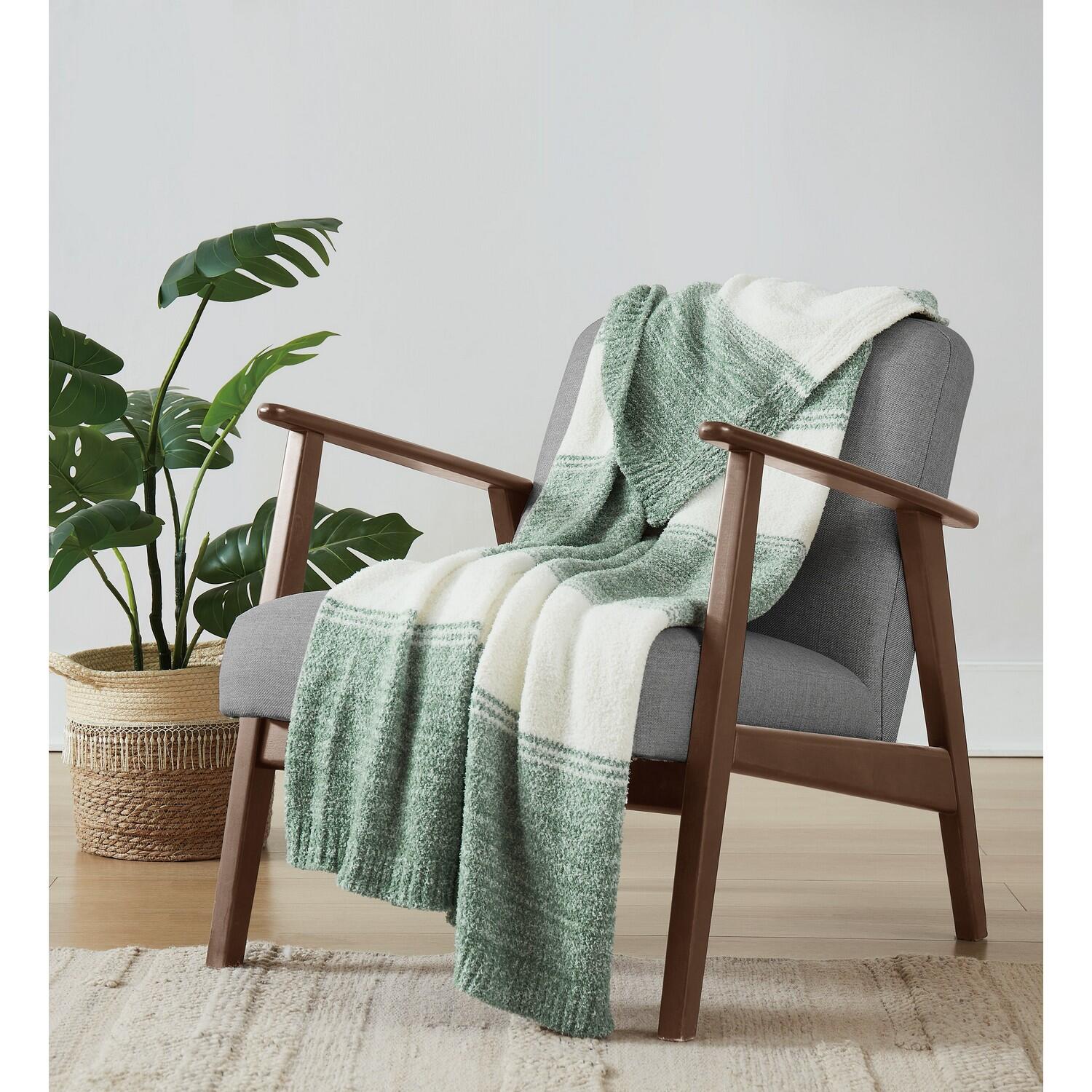 Brooklyn Loom Ombre Throw Blanket, Green, rollover