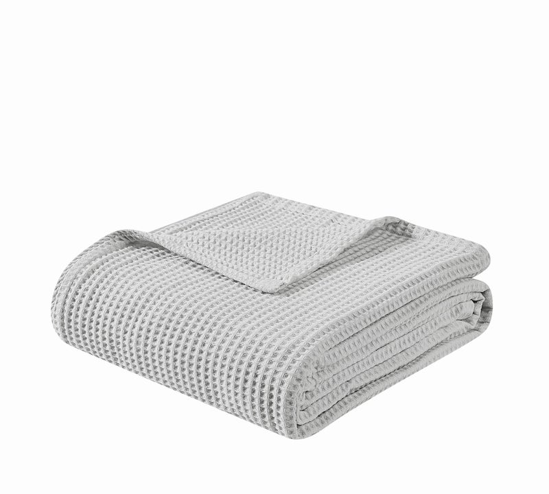 Cannon Solid Waffle Blanket, Gray
