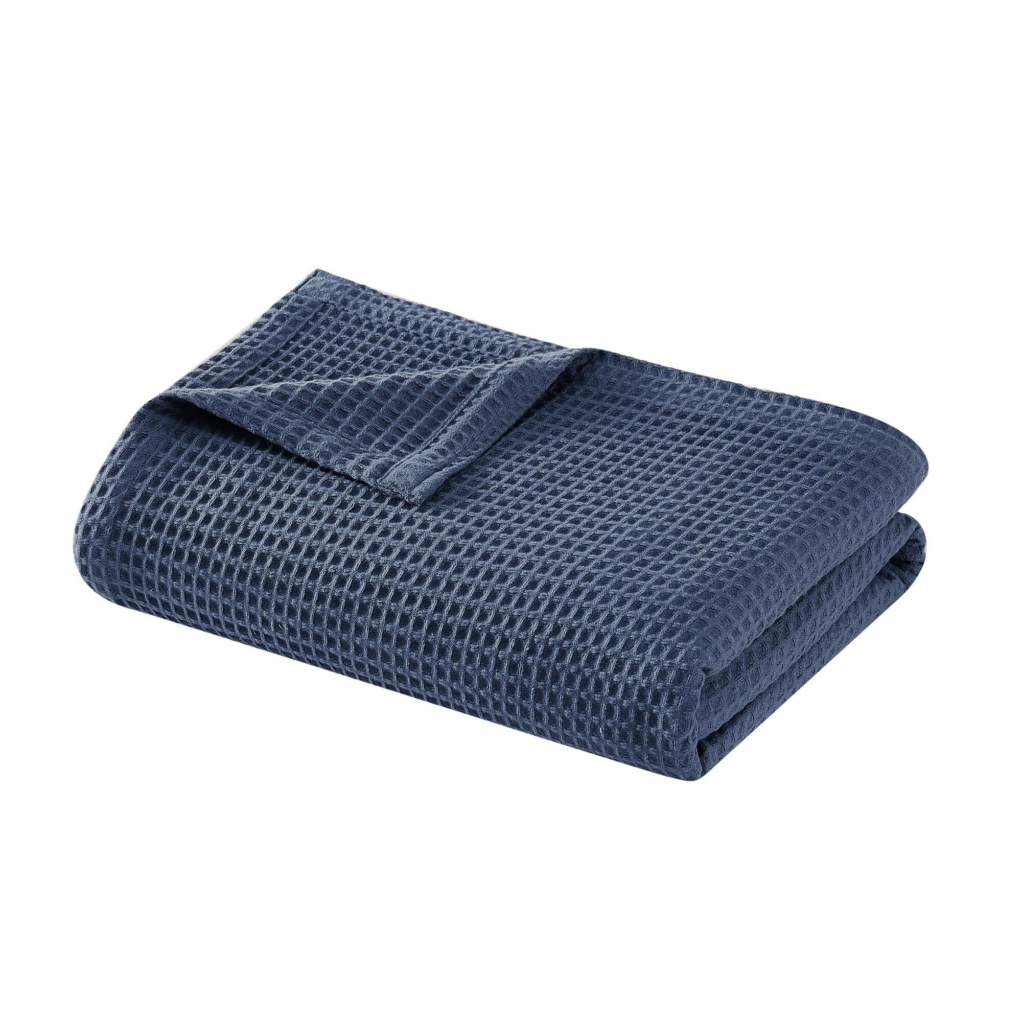 Cannon Waffle Throw Blanket, Blue, large