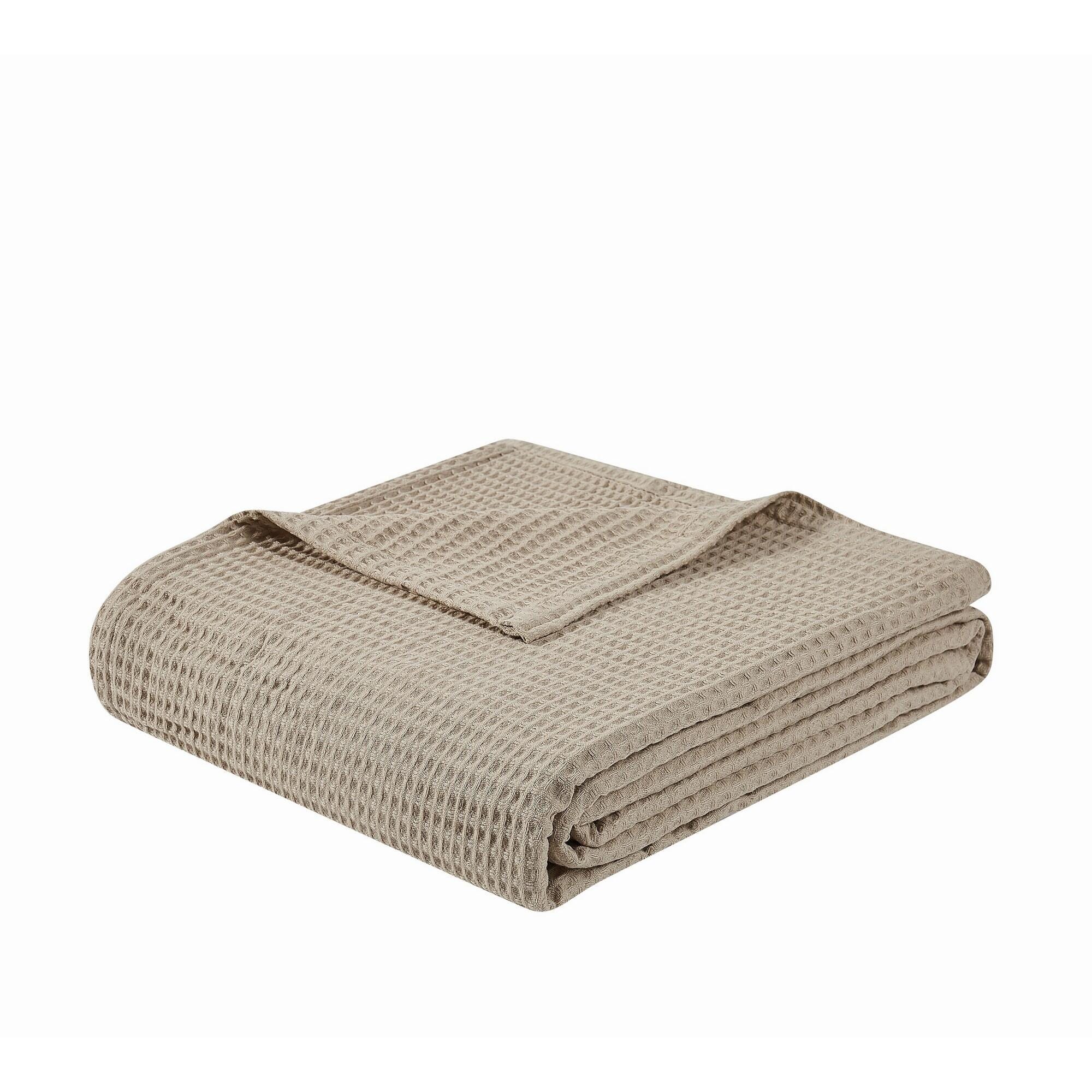 Farmhouse Queen Waffle Blanket, Beige, large